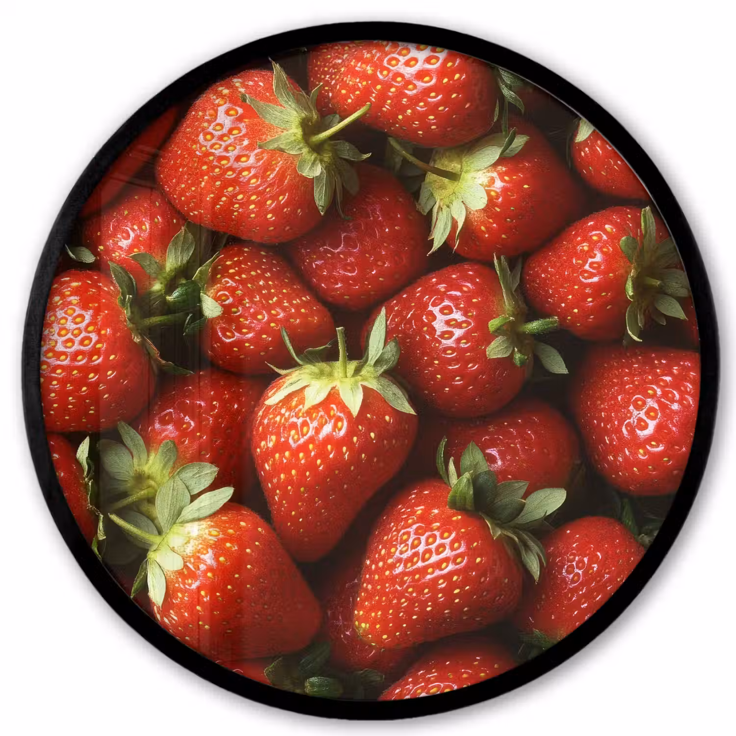 Aardbei - Fruit - Rood Fotolijst rond zonder passe partout klein -3d