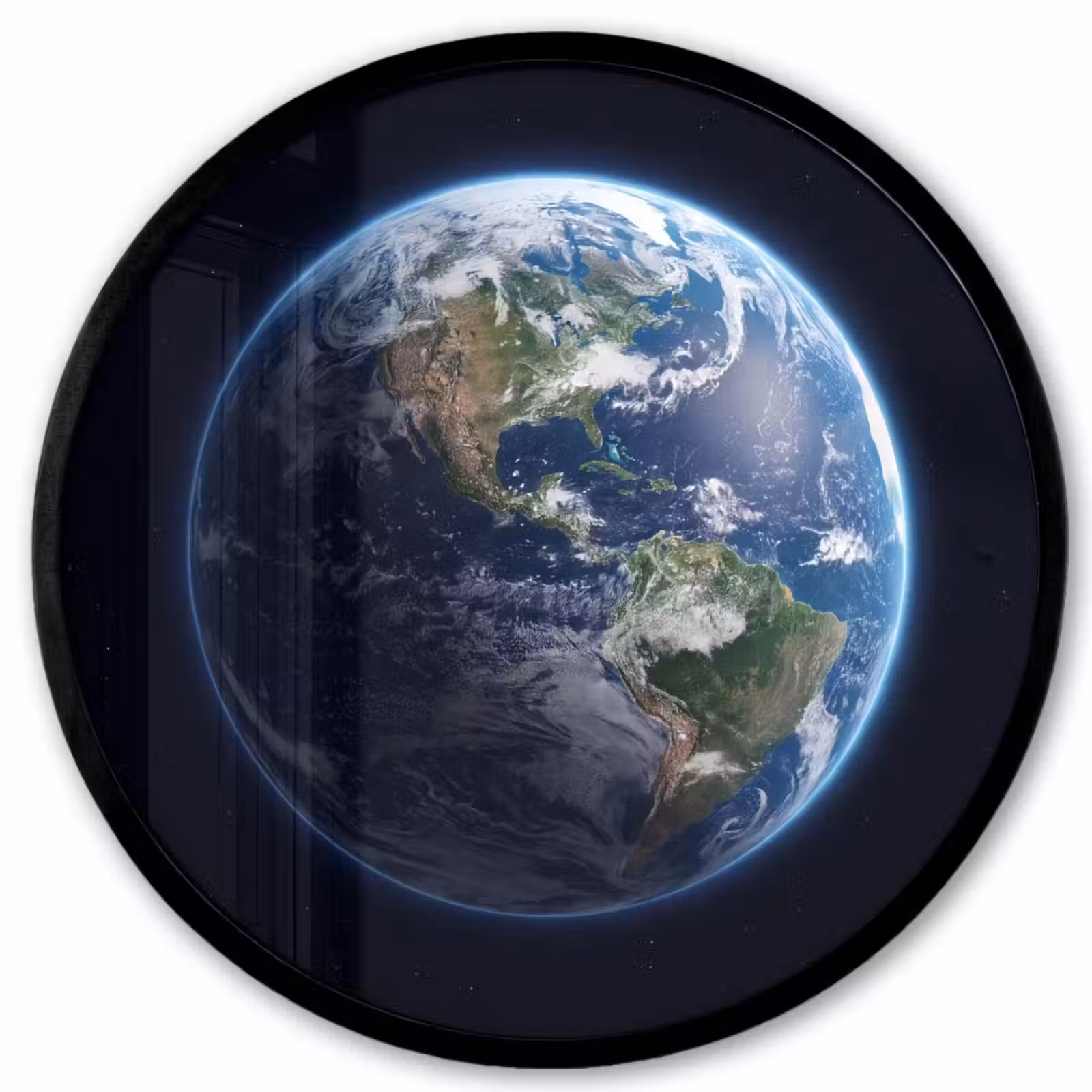 Poster im Rahmen Rund - Erde – Weltraum – Kosmos - Aarde - Ruimte - Kosmos Fotolijst rond zonder passe partout klein