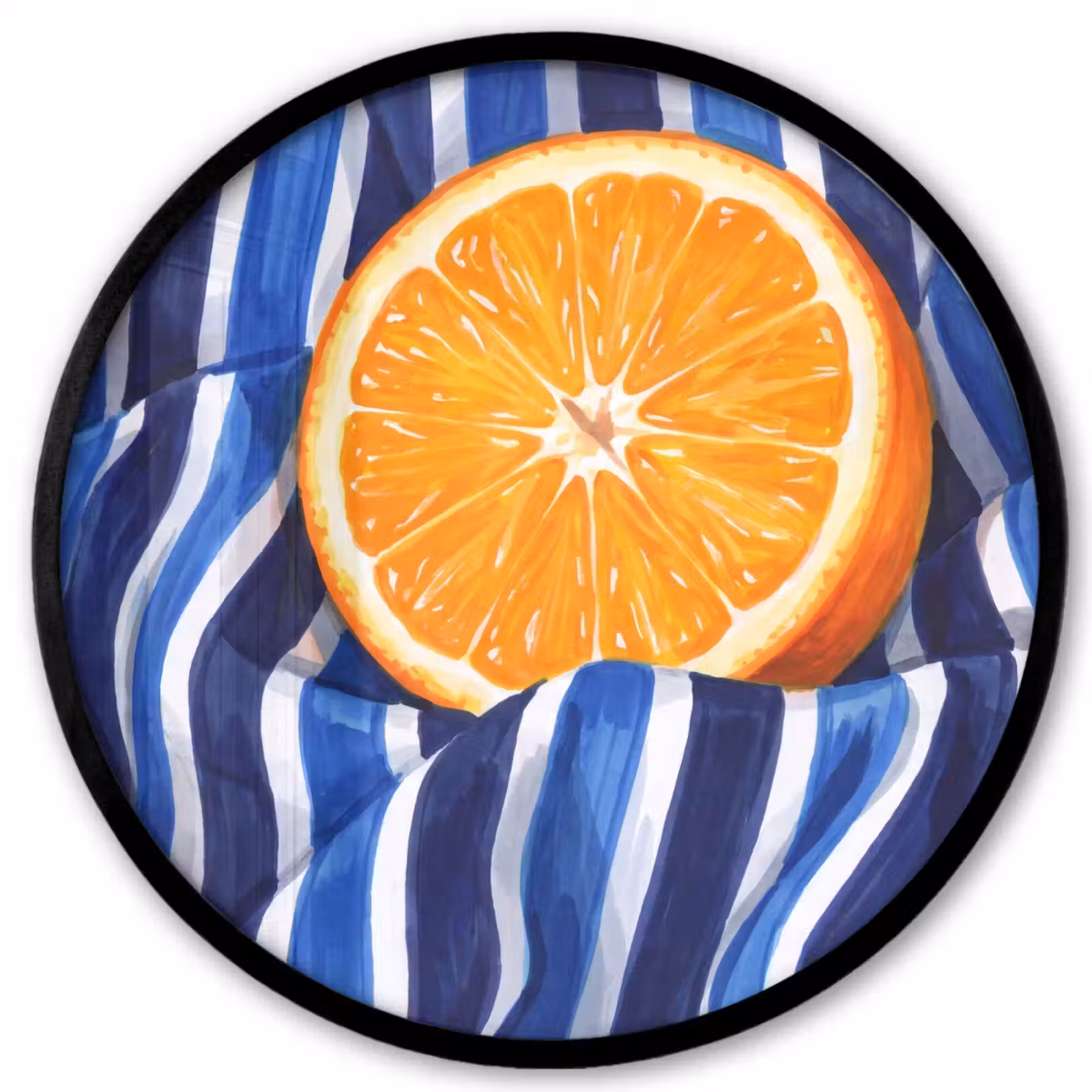 Poster im Rahmen Rund - Essen – Obst – Orange - Eten - Fruit - Oranje Fotolijst rond zonder passe partout klein