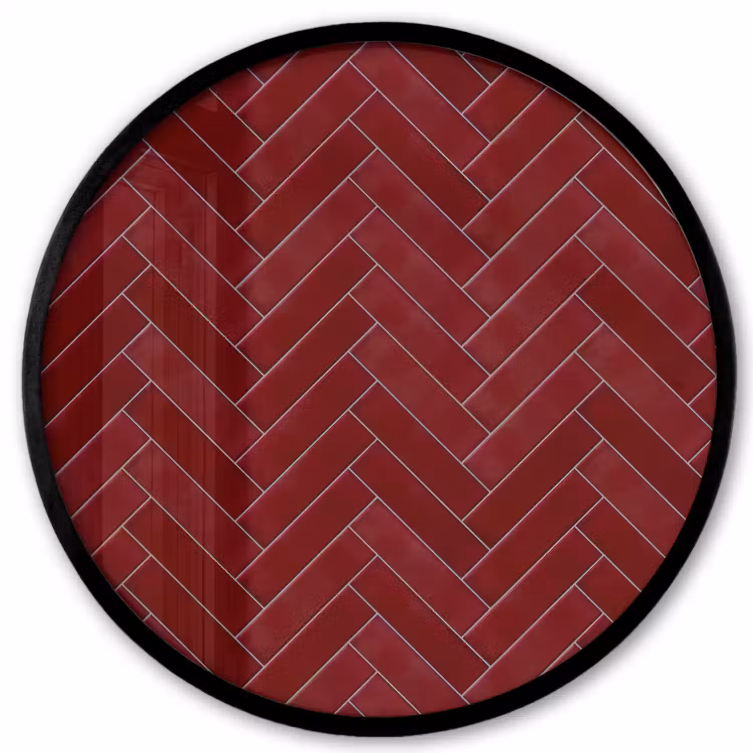 Visgraat - Wandtegel - Bordeaux - Rood Fotolijst rond zonder passe partout klein 856 -3d