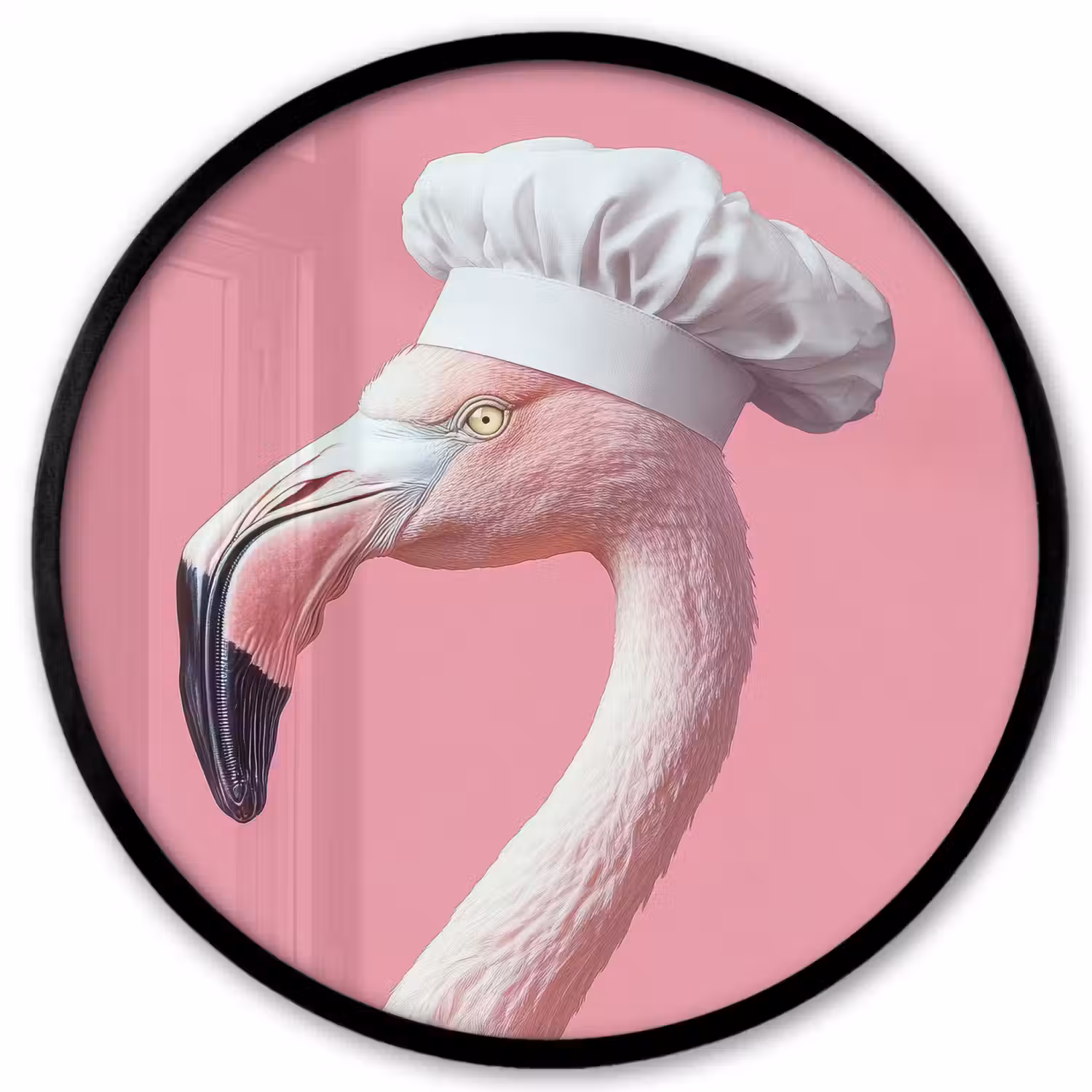 Flamingo - Roze - Koksmuts - Vogel Fotolijst rond zonder passe partout klein -3d