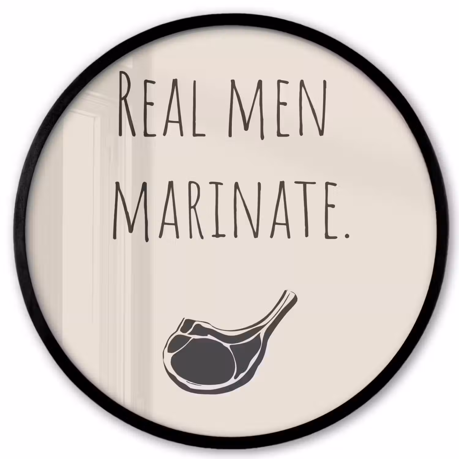 Vlees - Minimalistisch - Beige - Quote Fotolijst rond zonder passe partout klein -3d