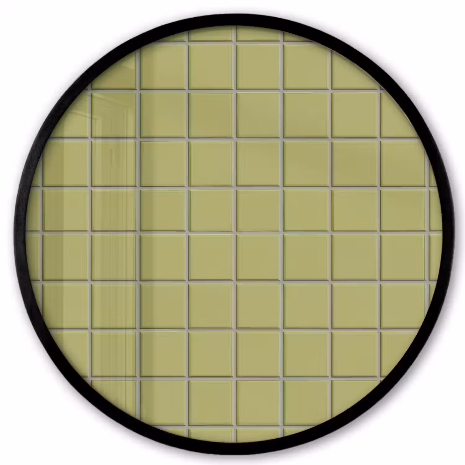Tegel - Patroon - Olijfgroen Fotolijst rond zonder passe partout klein 856 -3d