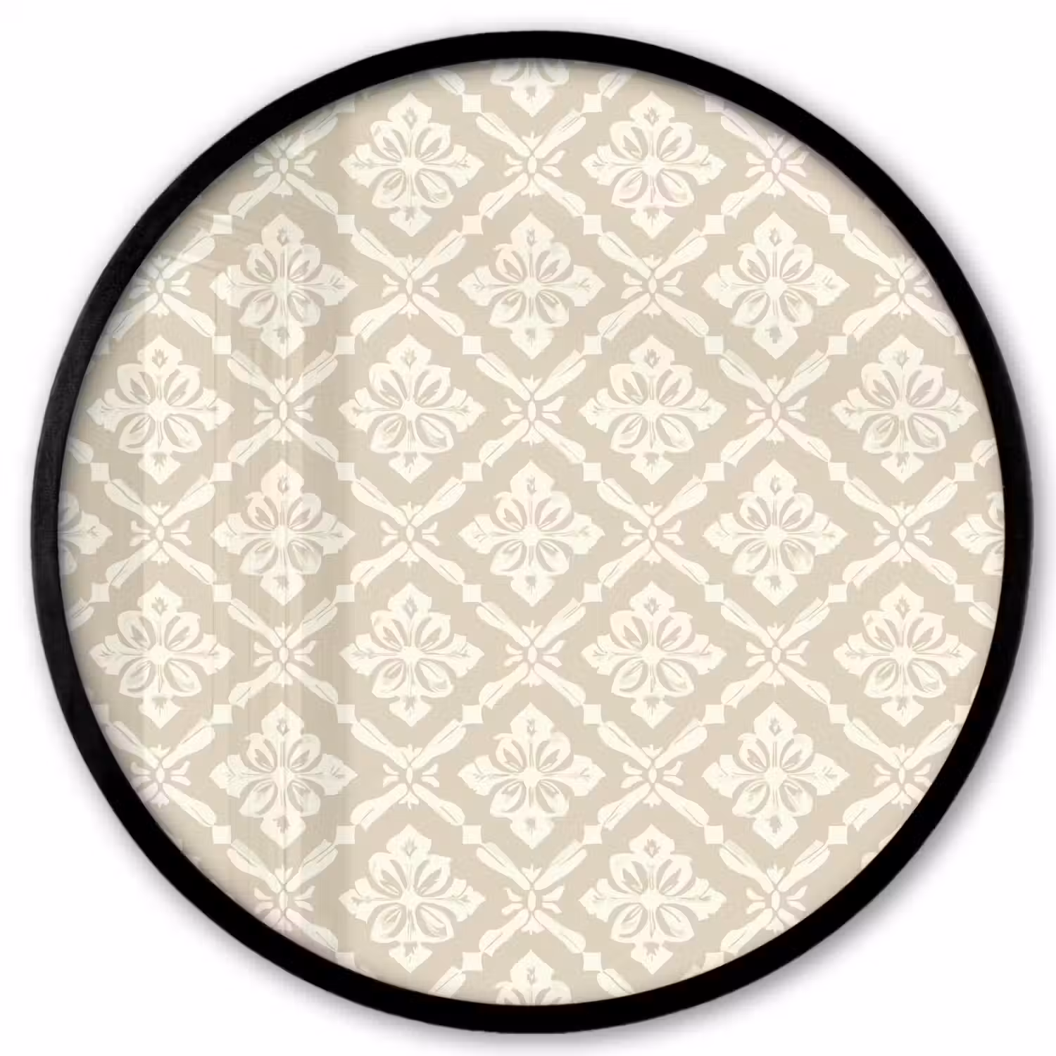 Floraal - Ornament - Beige Fotolijst rond zonder passe partout klein 856 -3d