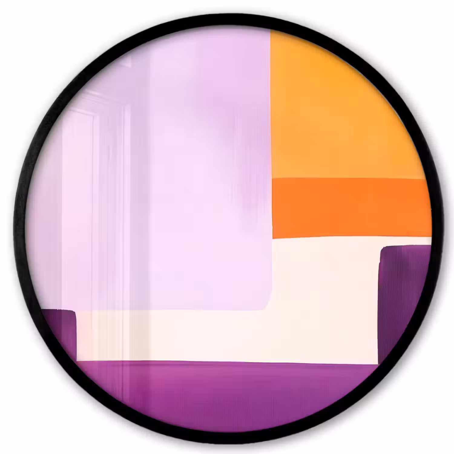Vlakken - Abstract - Rechthoekig - Oranje Fotolijst rond zonder passe partout klein -3d