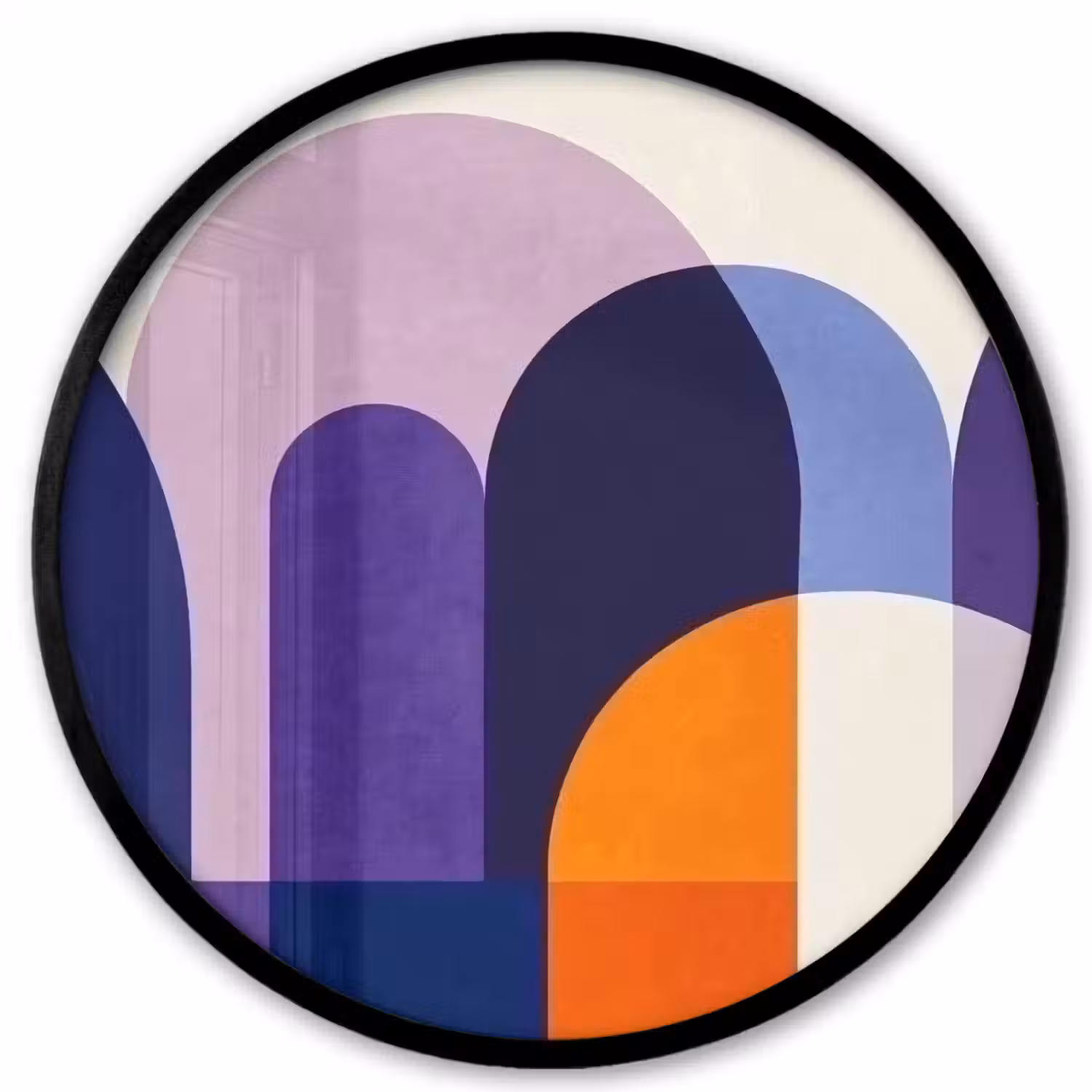 Vormen - Abstract - Grafisch - Oranje Fotolijst rond zonder passe partout klein -3d