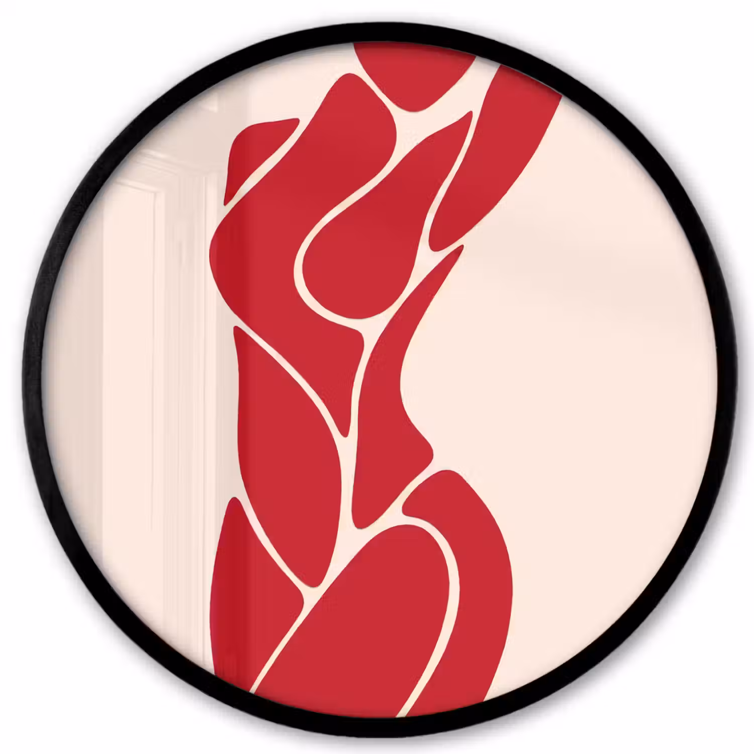 Vrouw - Figuur - Abstract - Modern - Rood Fotolijst rond zonder passe partout klein -3d