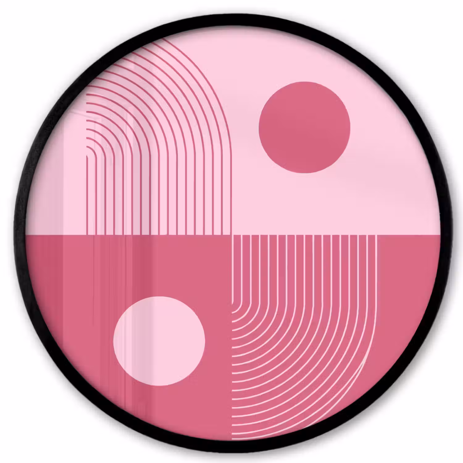 Geometrie - Patroon - Abstract - Roze - Modern Fotolijst rond zonder passe partout klein -3d