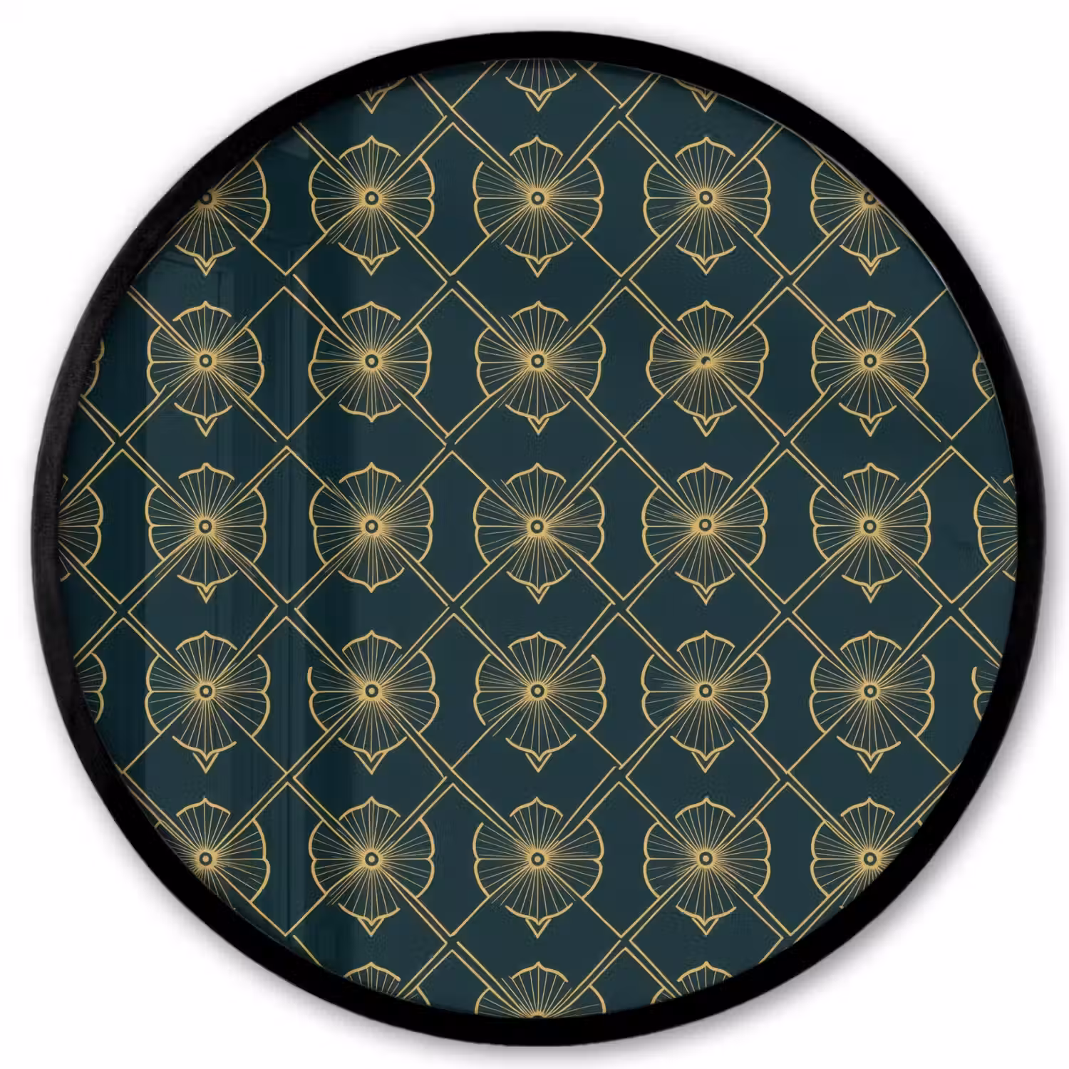 Geometrisch - Elegant - Groen Fotolijst rond zonder passe partout klein 856 -3d