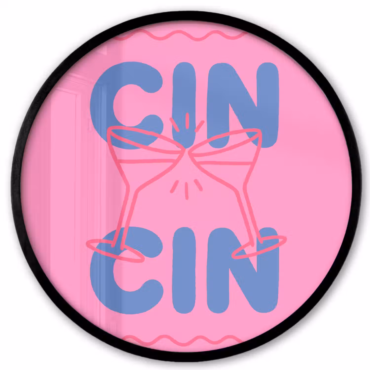 Drank - Glazen - Proost - Modern - Roze Fotolijst rond zonder passe partout klein -3d