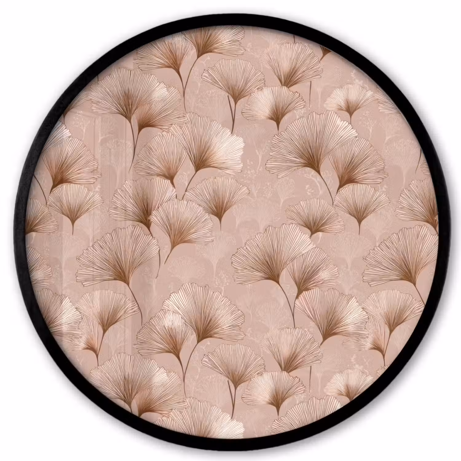 Ginkgo - Patroon - Roze Fotolijst rond zonder passe partout klein 856 -3d