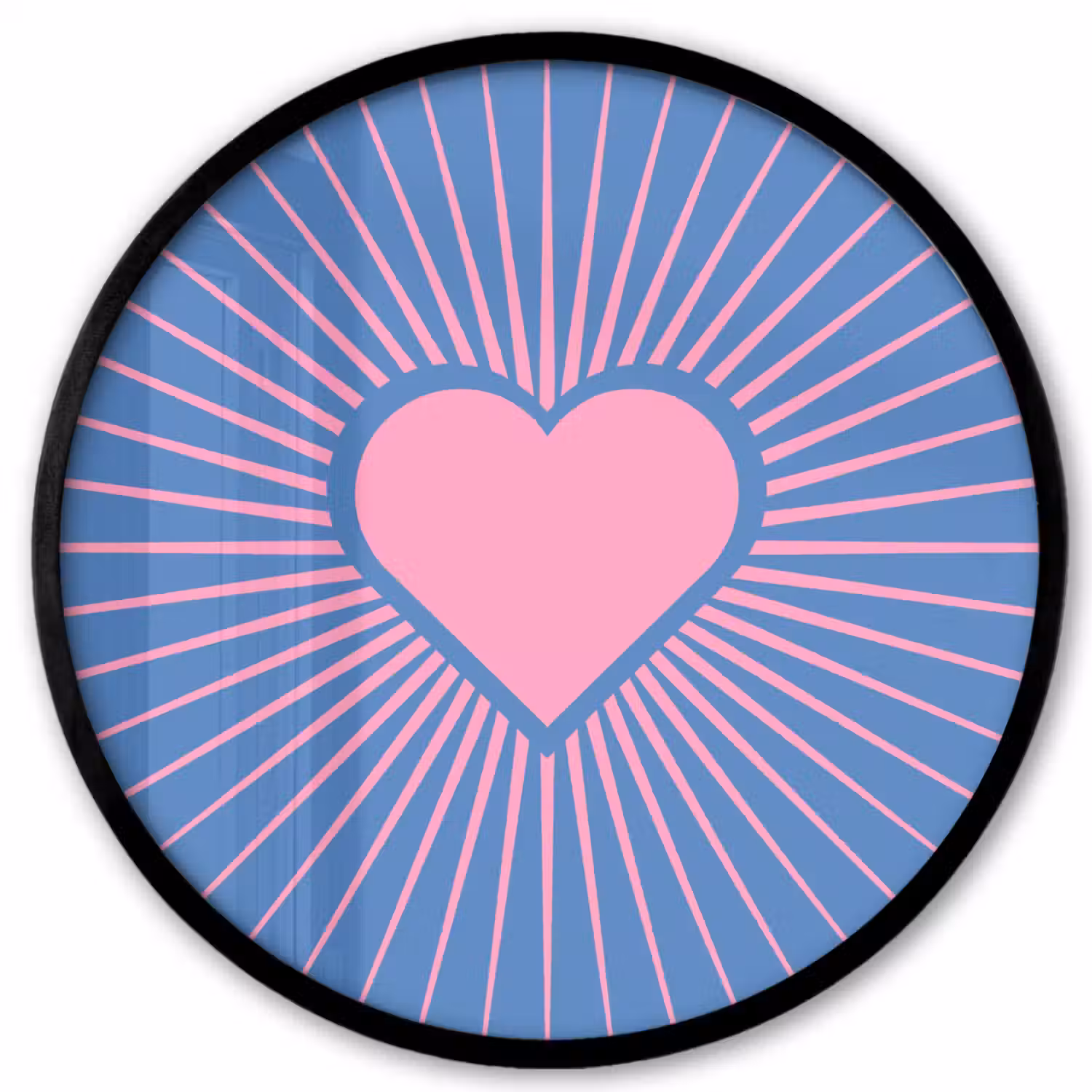 Hart - Stralen - Liefde - Modern - Roze Fotolijst rond zonder passe partout klein -3d