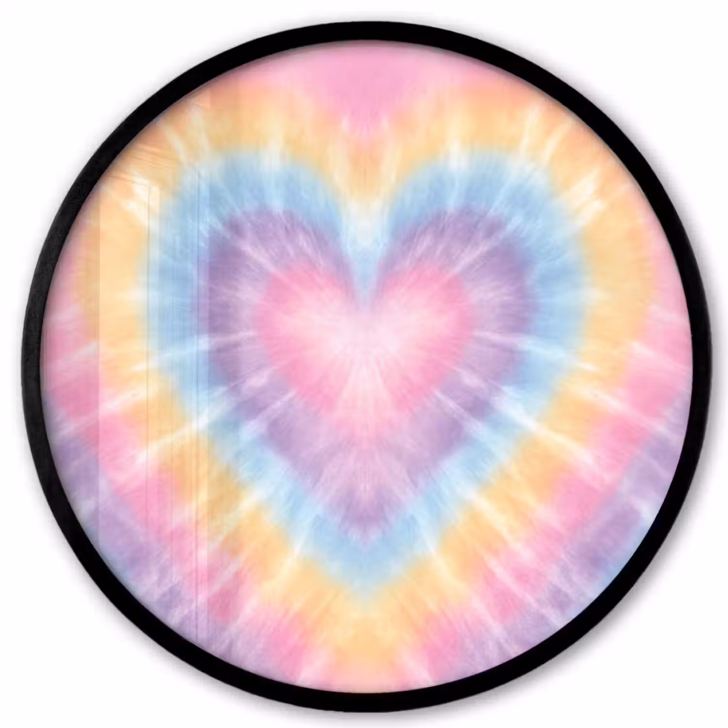 Hartvorm - Pastelkleuren - Tie Dye Fotolijst rond zonder passe partout klein -3d