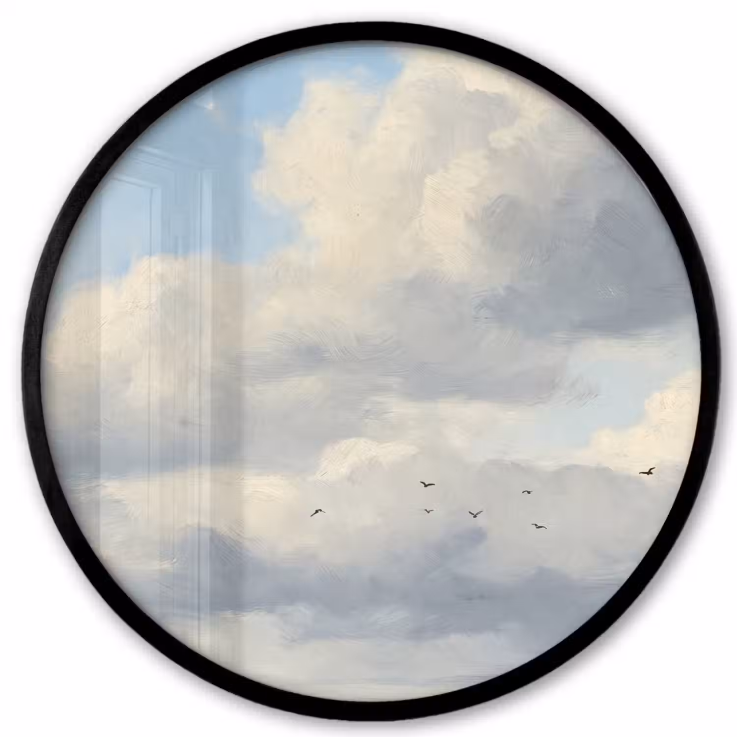 Lucht - Wolken - Natuur - Klassiek - Blauw Fotolijst rond zonder passe partout klein -3d