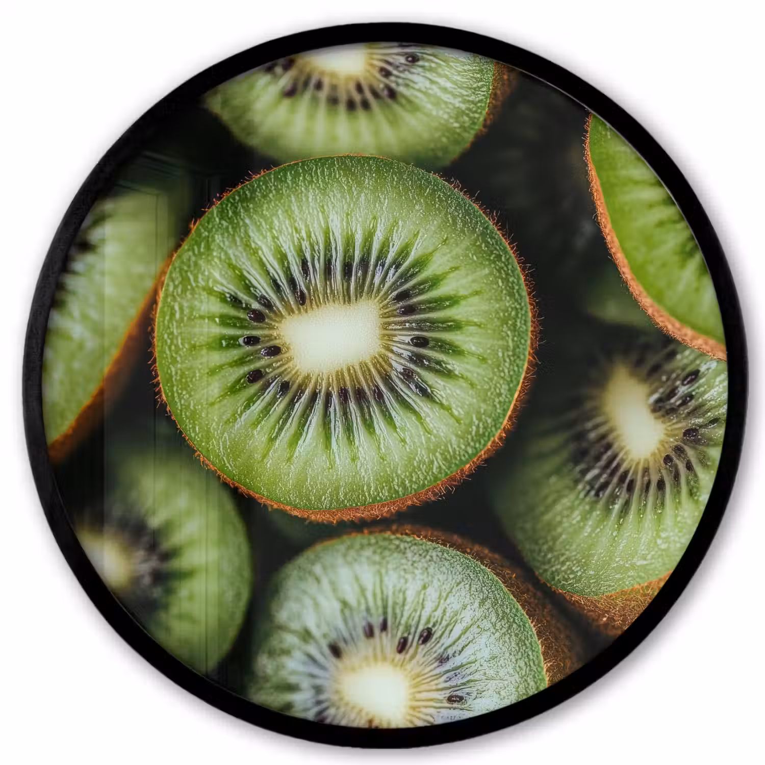 Kiwi - Fruit - Groen Fotolijst rond zonder passe partout klein -3d