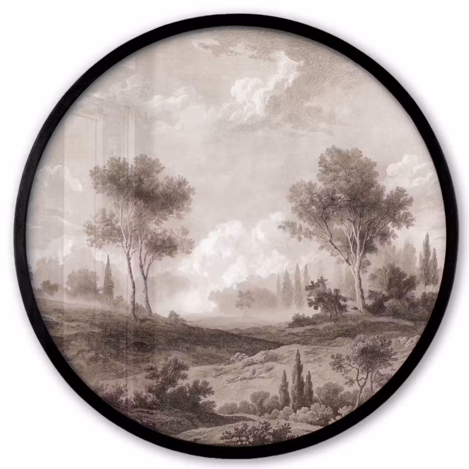 Klassiek - Landschap - Neutraal Fotolijst rond zonder passe partout klein -3d
