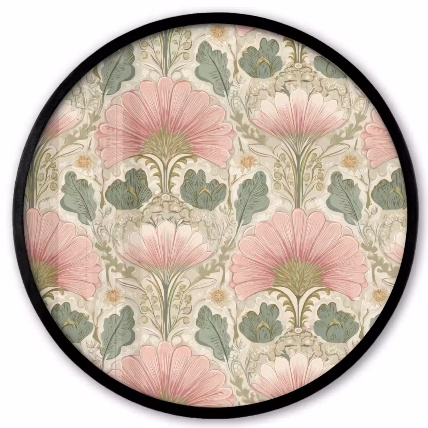Klassiek - Patroon - Roze Fotolijst rond zonder passe partout klein 856 -3d