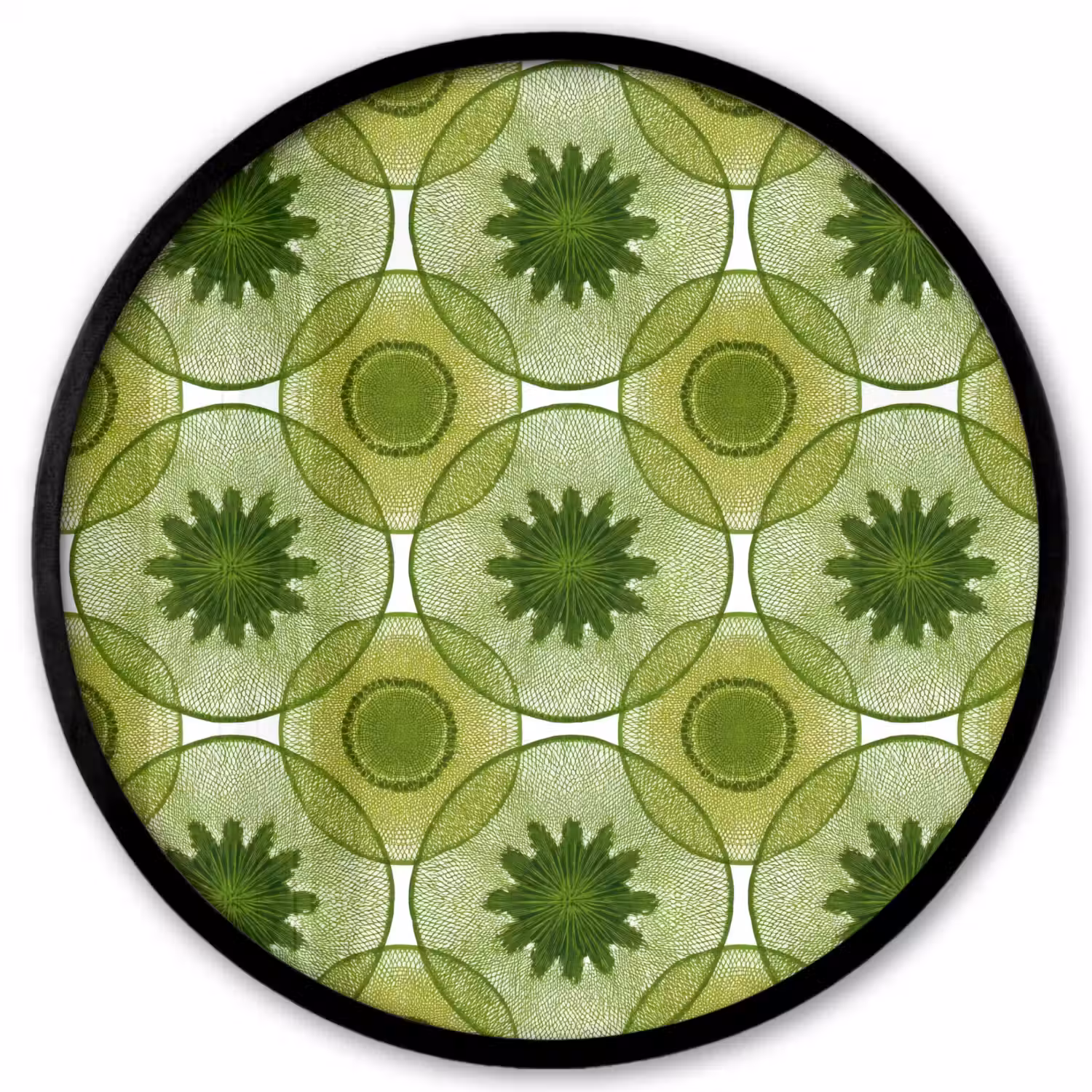Cirkels - Patroon - Groen Fotolijst rond zonder passe partout klein 856 -3d