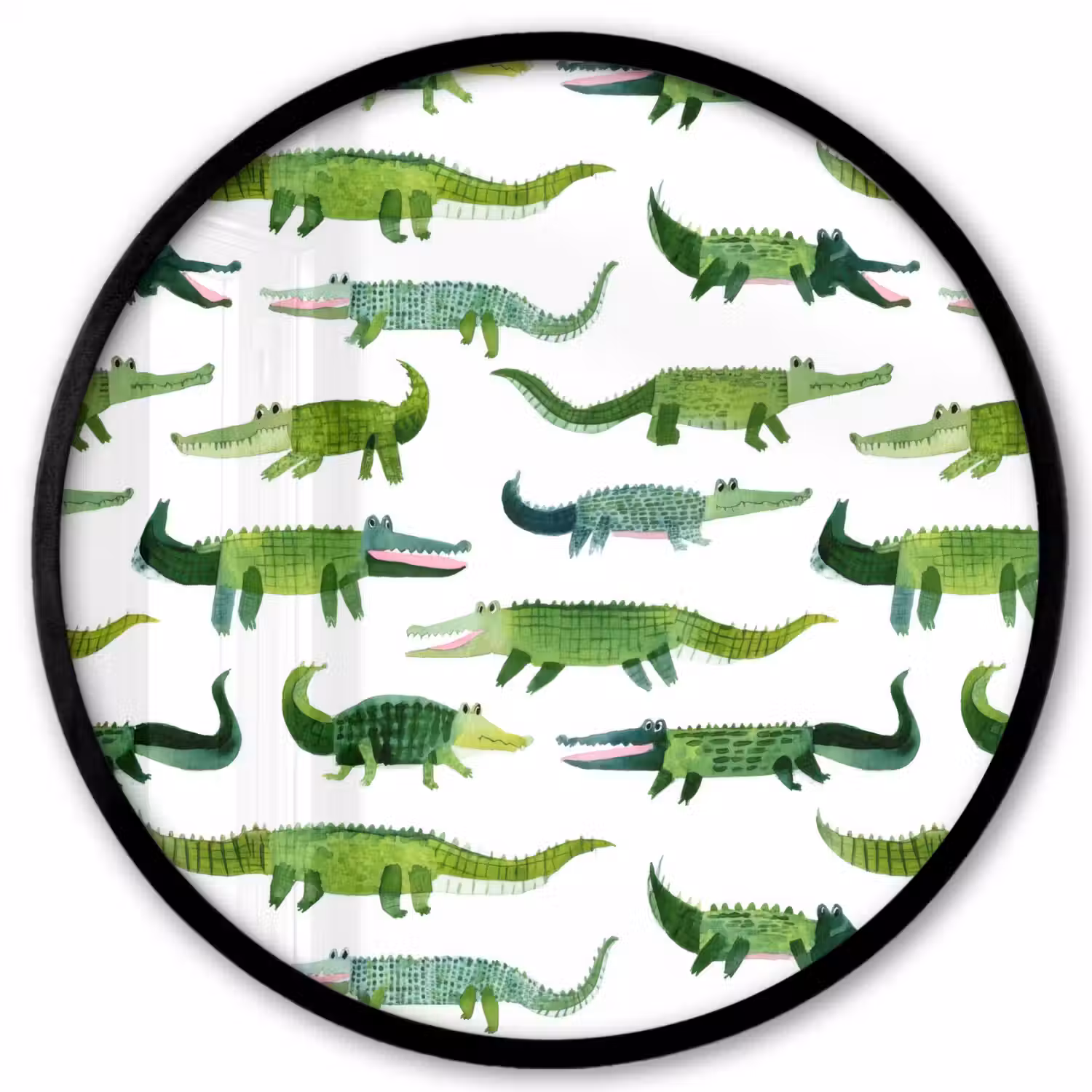 krokodillen - Speels - Groen Fotolijst rond zonder passe partout klein 856 -3d