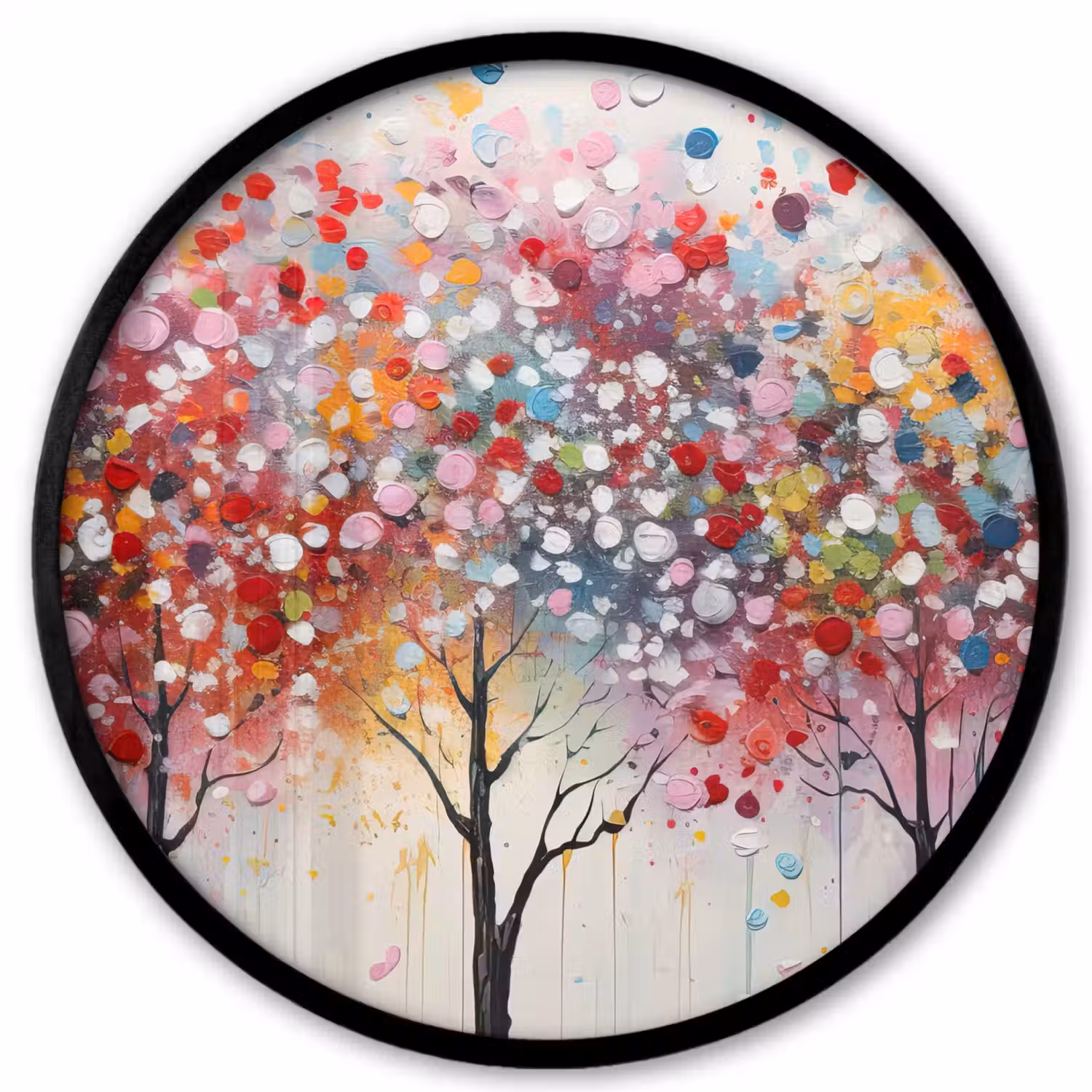 Kunst - Bomen - Natuur - Acryl Fotolijst rond zonder passe partout klein -3d