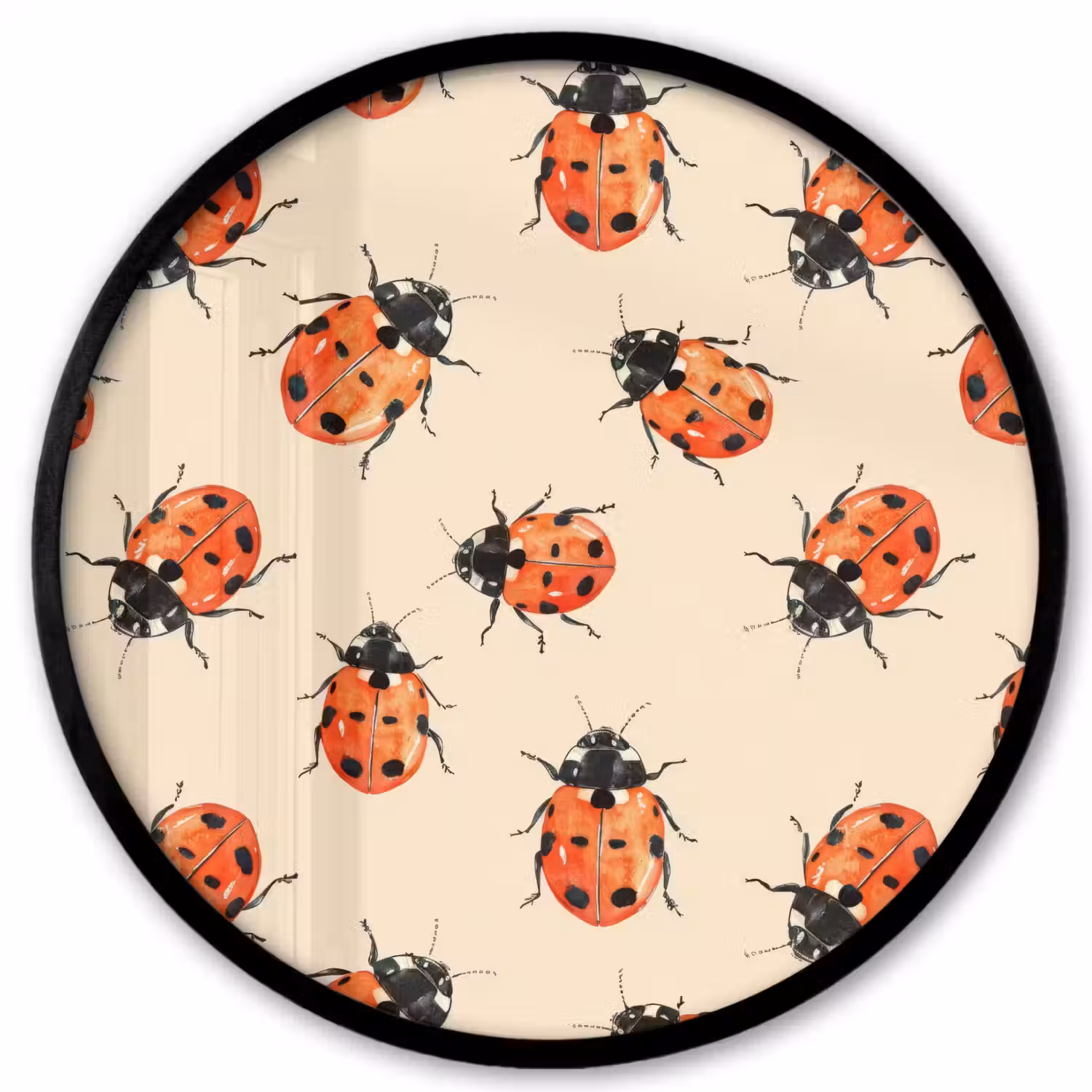 Lieveheersbeestjes - Patroon - Rood Fotolijst rond zonder passe partout klein 856 -3d