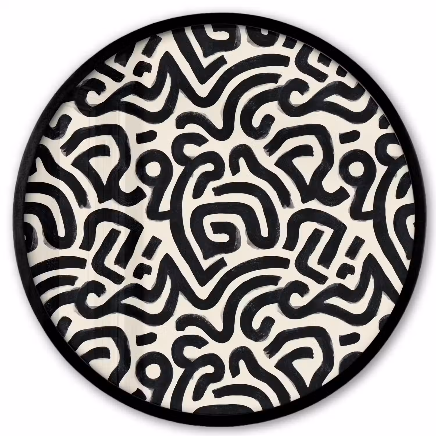 Modern - Abstract - Zwart Fotolijst rond zonder passe partout klein 856 -3d