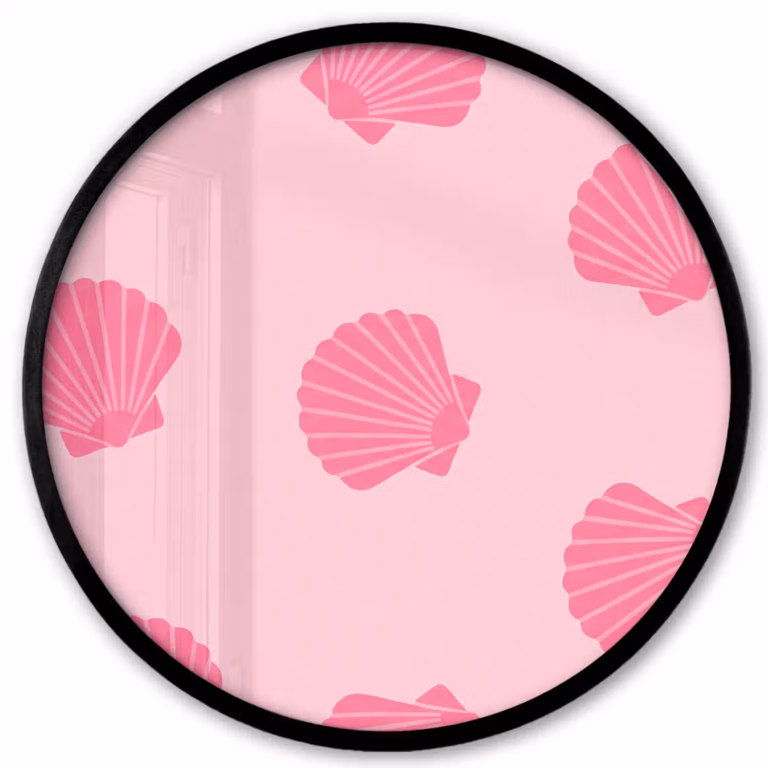 Schelp - Patroon - Zee - Modern - Roze Fotolijst rond zonder passe partout klein -3d