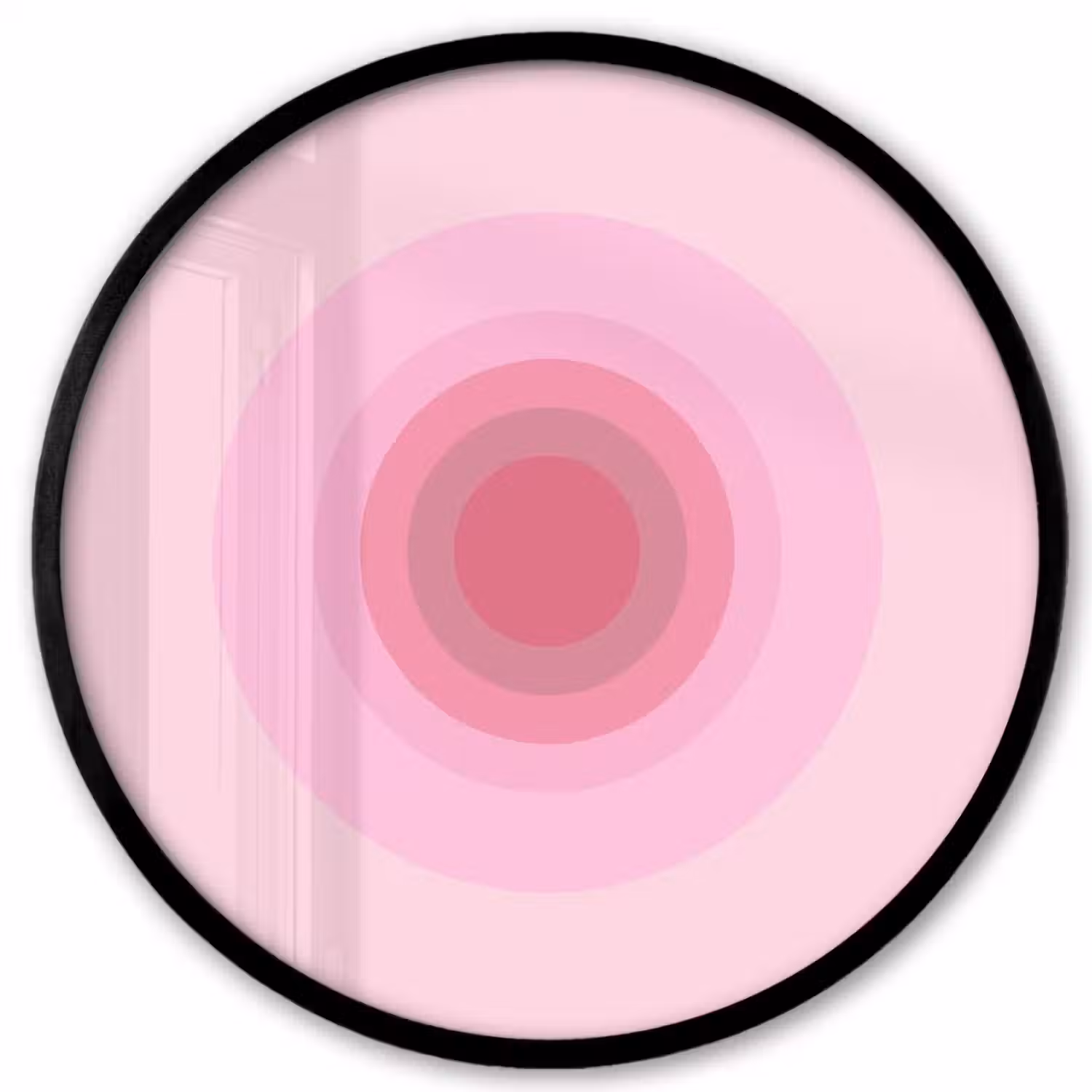 Patroon - Cirkels - Abstract - Roze - Modern Fotolijst rond zonder passe partout klein -3d