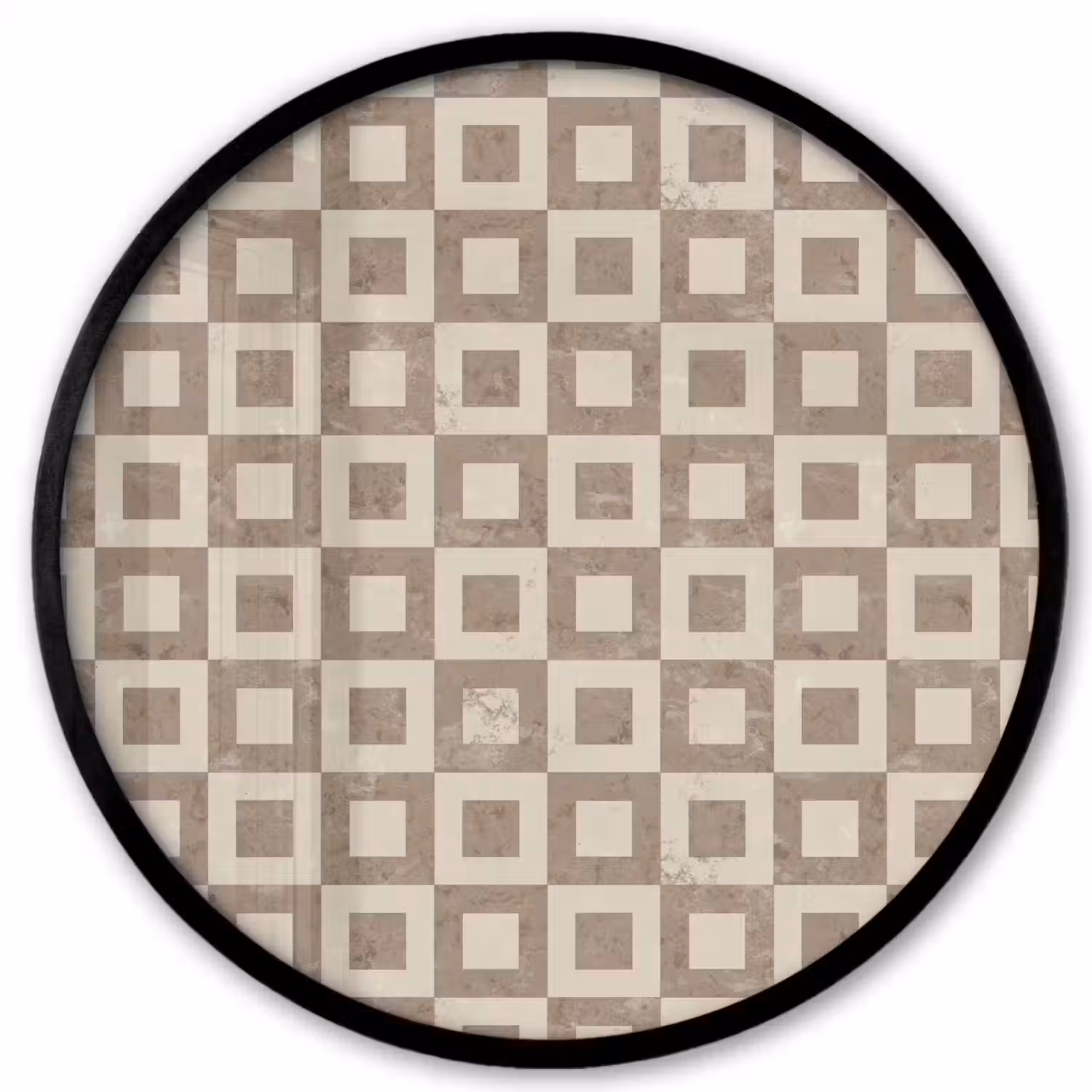 Patroon - Marmer - Beige Fotolijst rond zonder passe partout klein 856 -3d