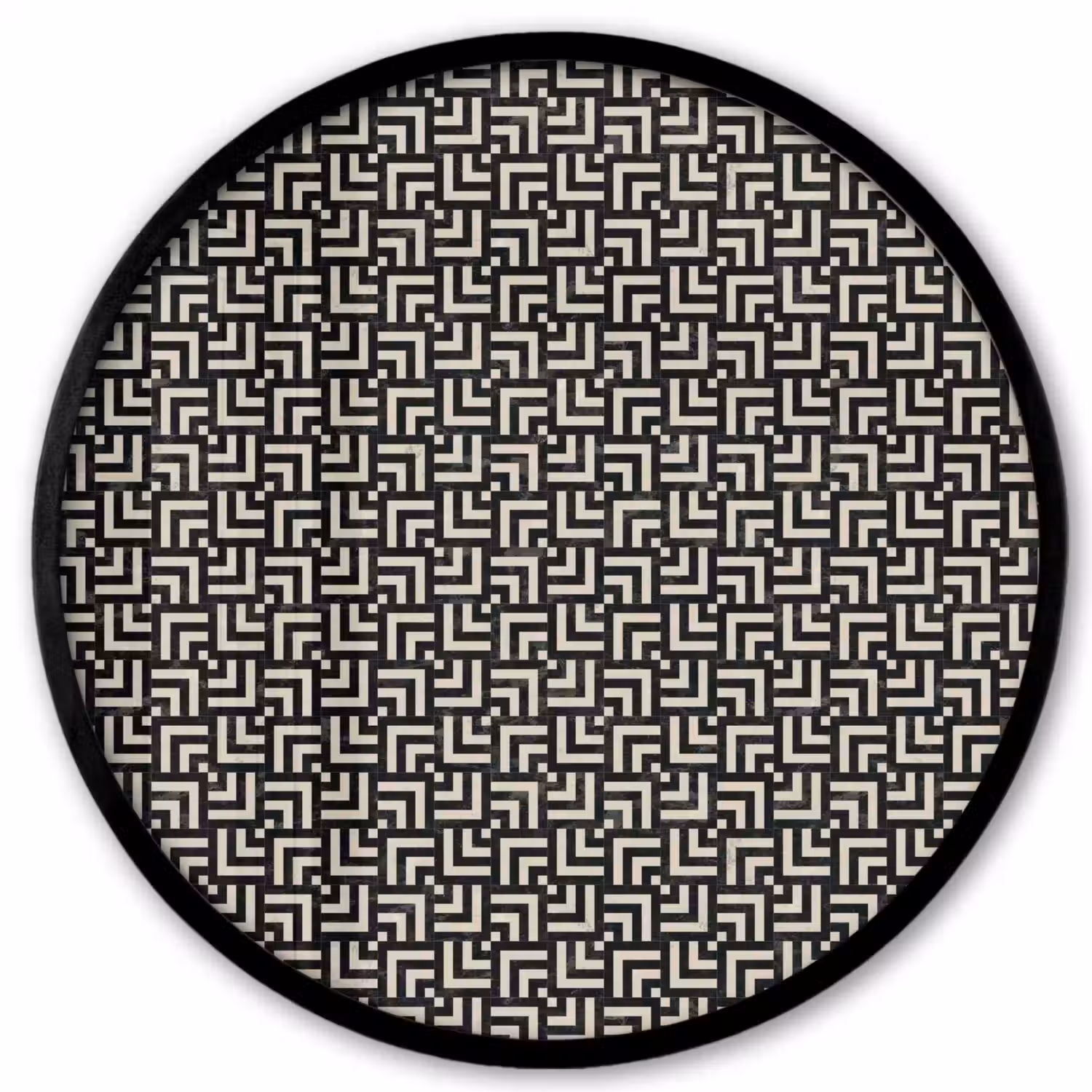 Patroon - Marmer - Zwart Fotolijst rond zonder passe partout klein 856 -3d