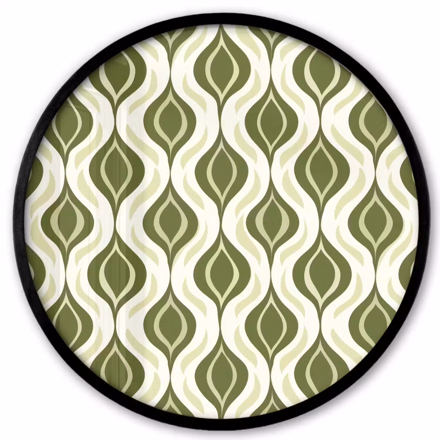 Patroon - Retro - Groen Fotolijst rond zonder passe partout klein 856 -3d