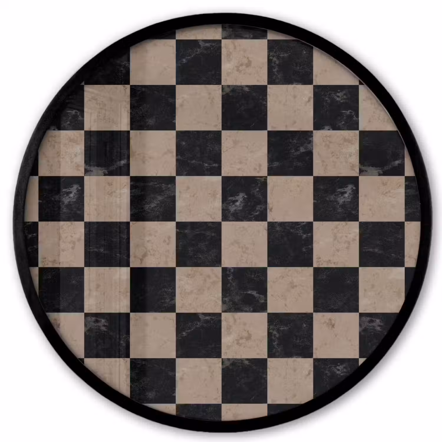 Patroon - Dambord - Marmer Fotolijst rond zonder passe partout klein 856 -3d