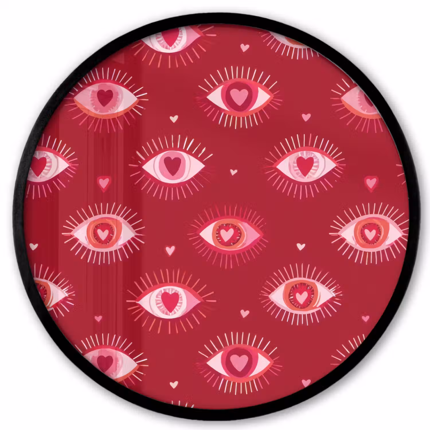 Ogen - Patroon - Roze - Donkerrood Fotolijst rond zonder passe partout klein 856 -3d