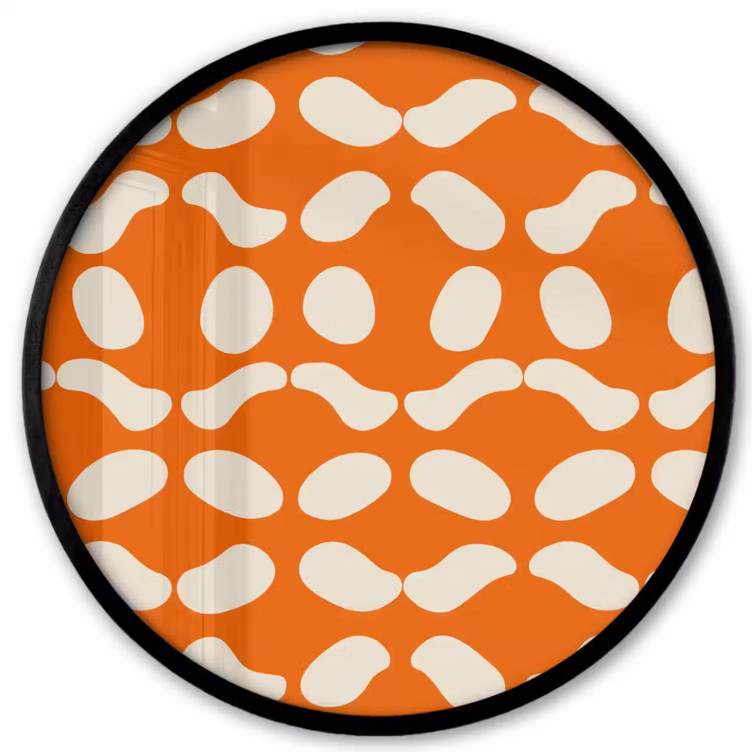 Oranje - Organische vormen - Wit Fotolijst rond zonder passe partout klein 856 -3d