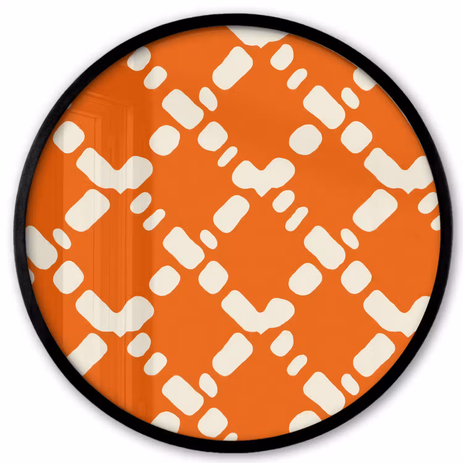Oranje - Ruitpatroon - Wit Fotolijst rond zonder passe partout klein 856 -3d