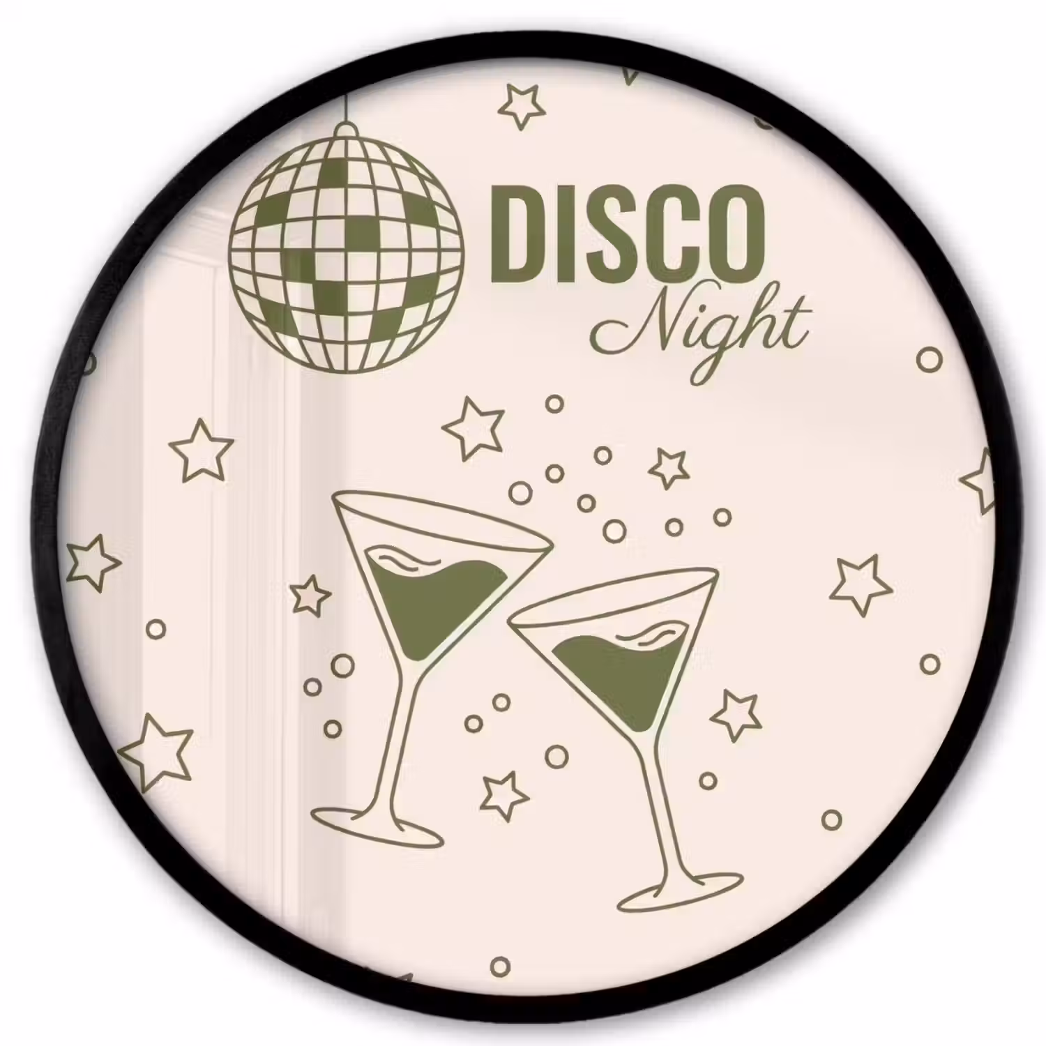 Feest - Disco - Drank - Illustratie - Groen Fotolijst rond zonder passe partout klein -3d