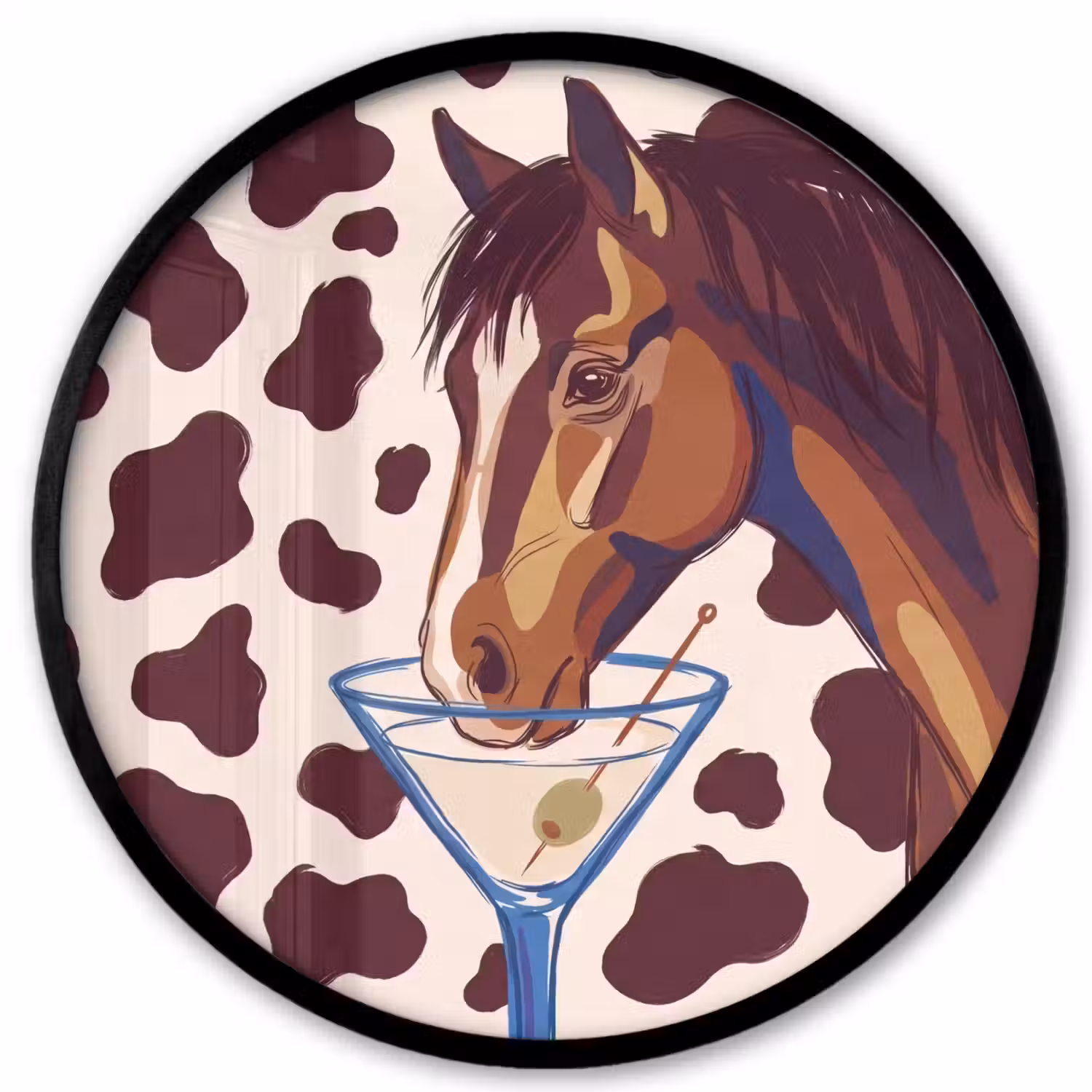 Paard - Martini - Dieren - Abstract - Bruin Fotolijst rond zonder passe partout klein -3d