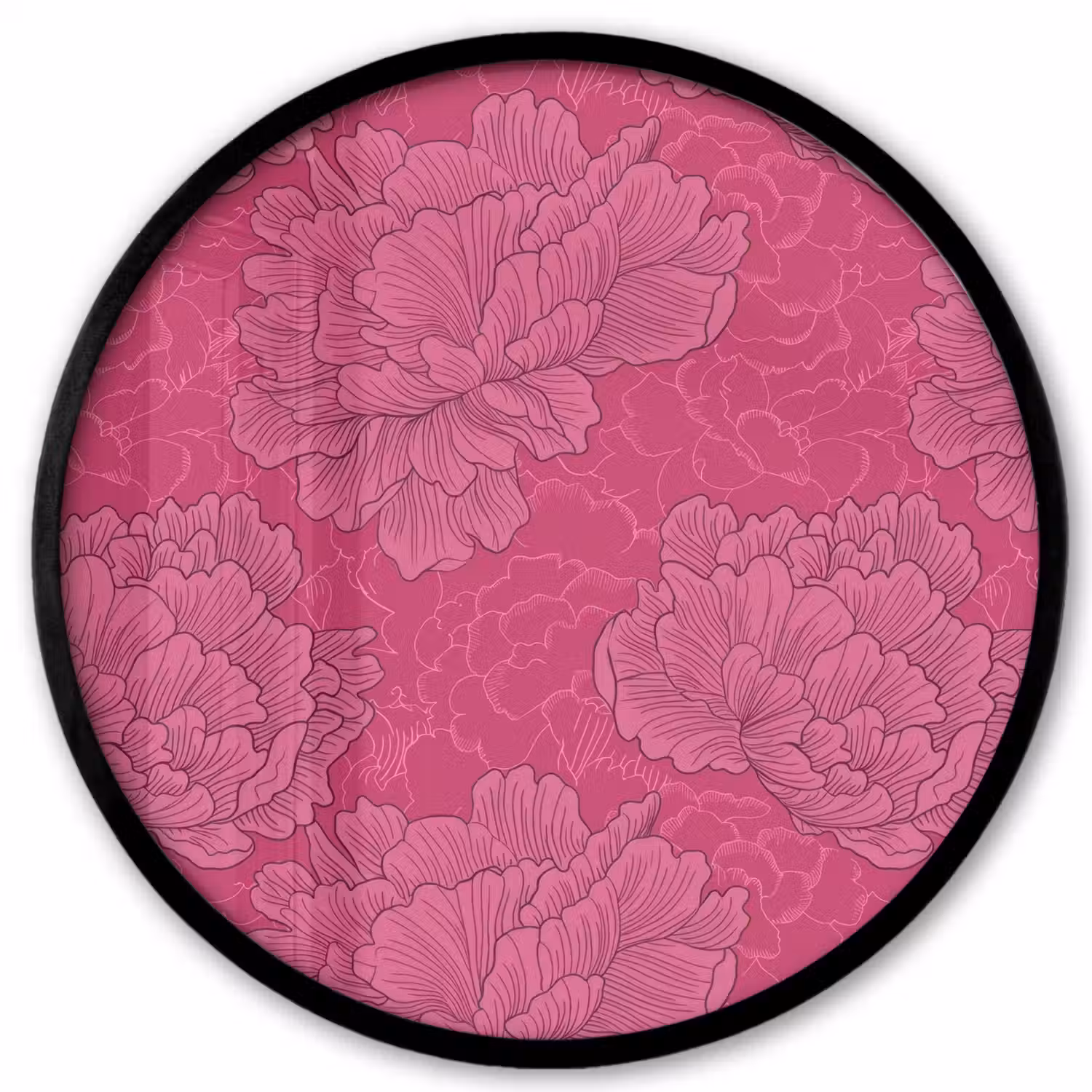Pioenrozen - Energiek - Roze Fotolijst rond zonder passe partout klein 856 -3d