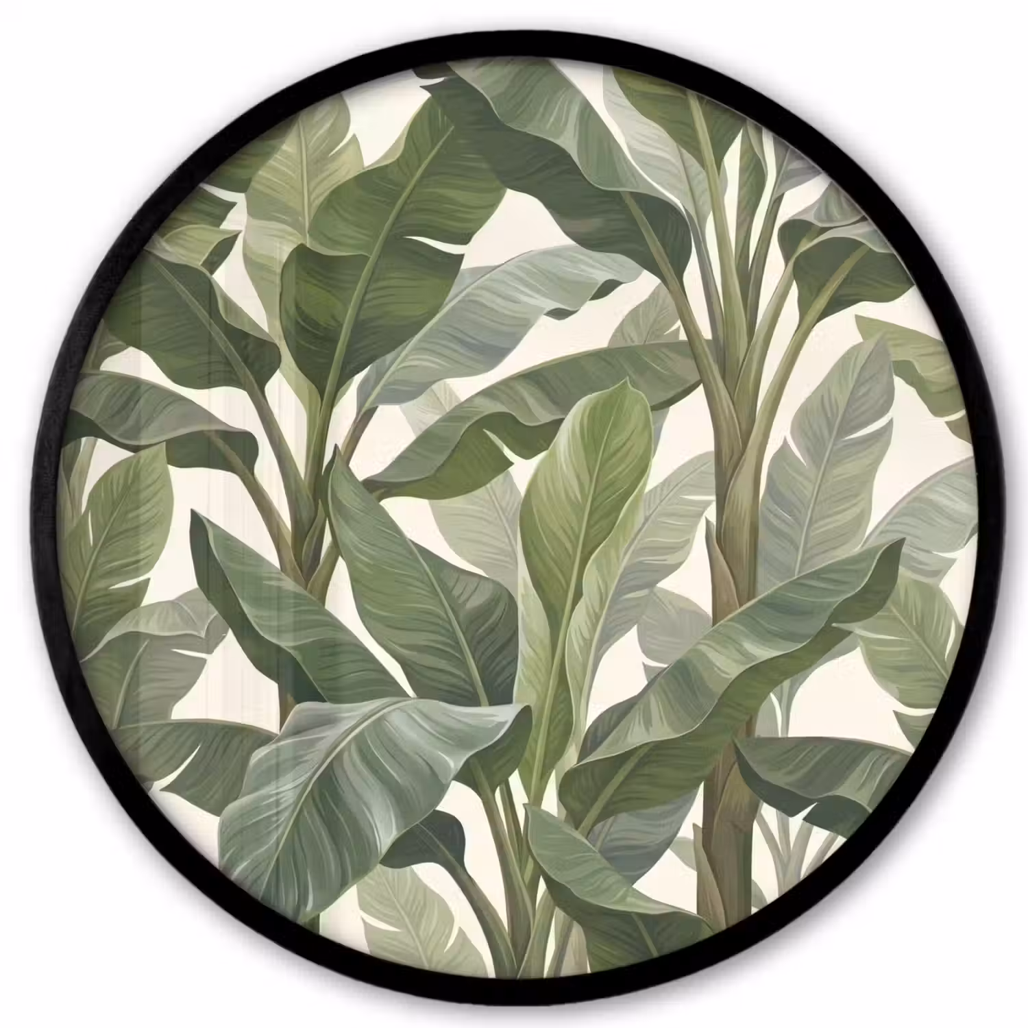 Planten - Bladeren - Tropisch - Groen Fotolijst rond zonder passe partout klein -3d