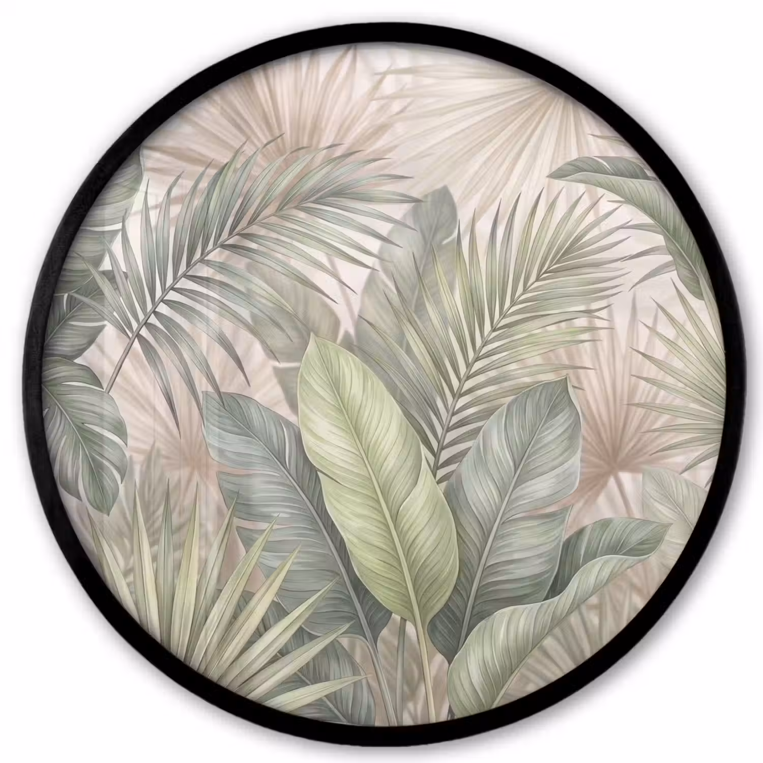 Planten - Tropisch - Bladeren - Groen - Natuur Fotolijst rond zonder passe partout klein -3d