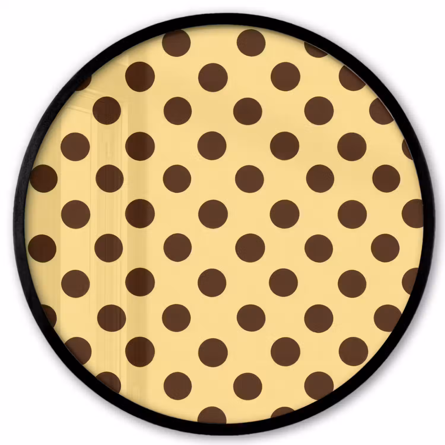 Polka Dot - Stippen - Retro - Geel - Bruin Fotolijst rond zonder passe partout klein 856 -3d