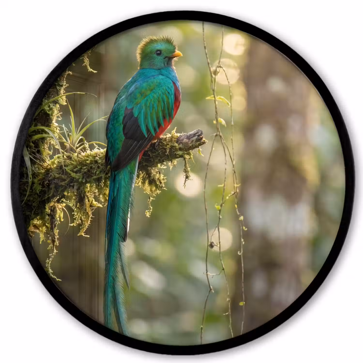 Quetzal - Jungle - Natuur - Groen Fotolijst rond zonder passe partout klein -3d