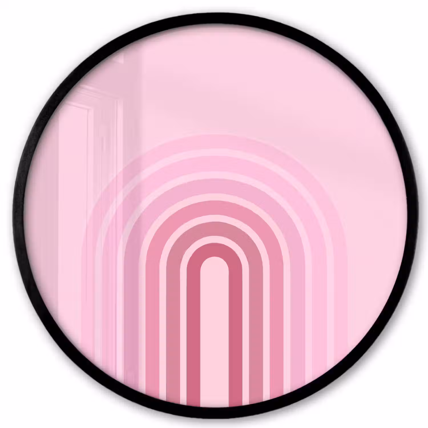 Regenboog - Roze - Abstract - Modern - Minimalistisch Fotolijst rond zonder passe partout klein -3d