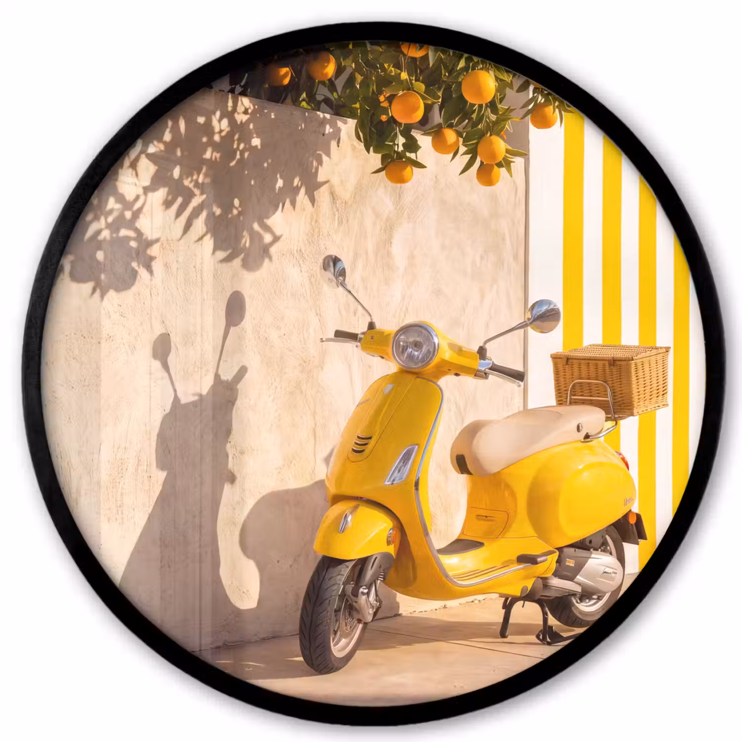 Scooter - Natuur - Zomer - Geel - Mediterraan Fotolijst rond zonder passe partout klein -3d
