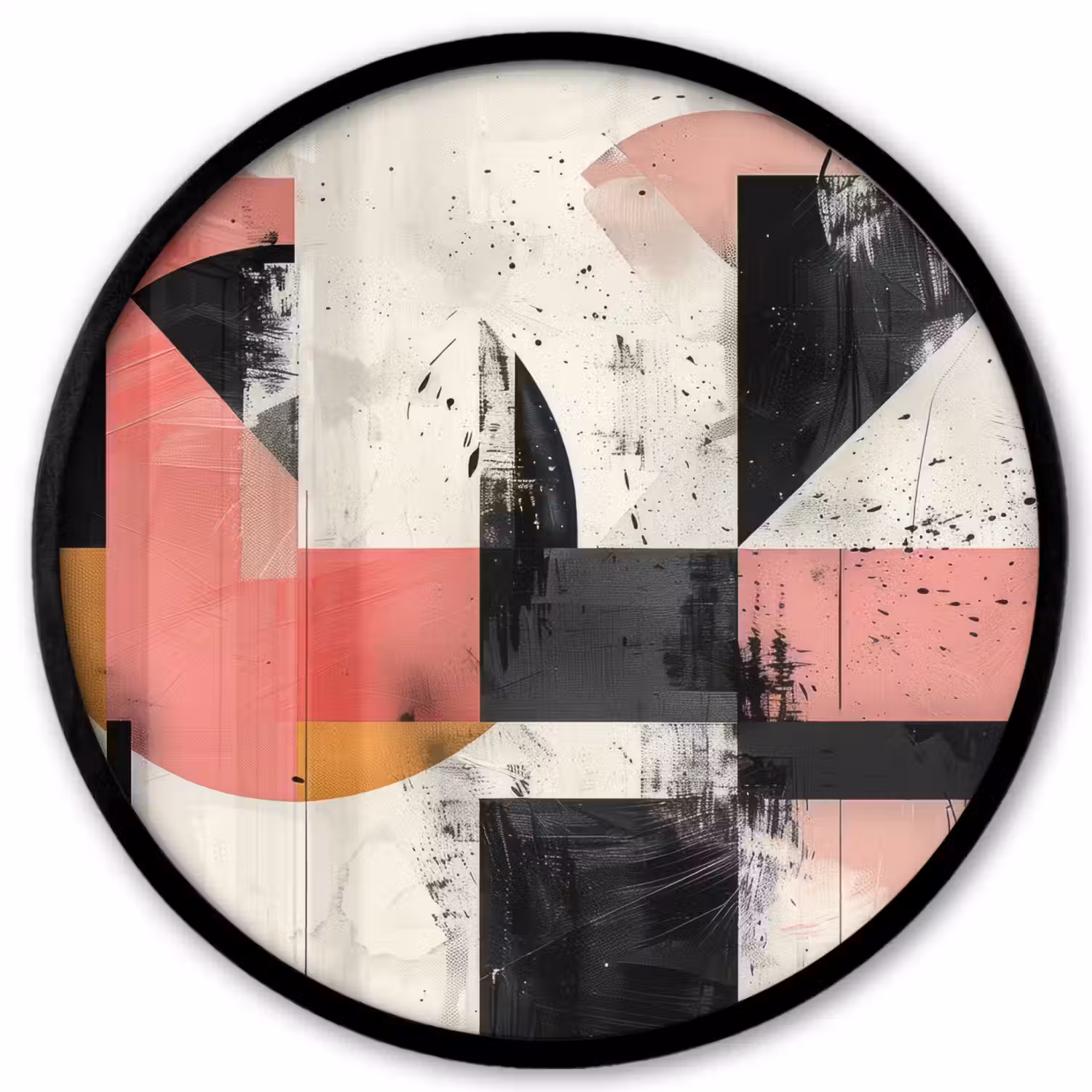 Roze - Abstract - Aesthetic - Modern - Vormen Fotolijst rond zonder passe partout klein -3d