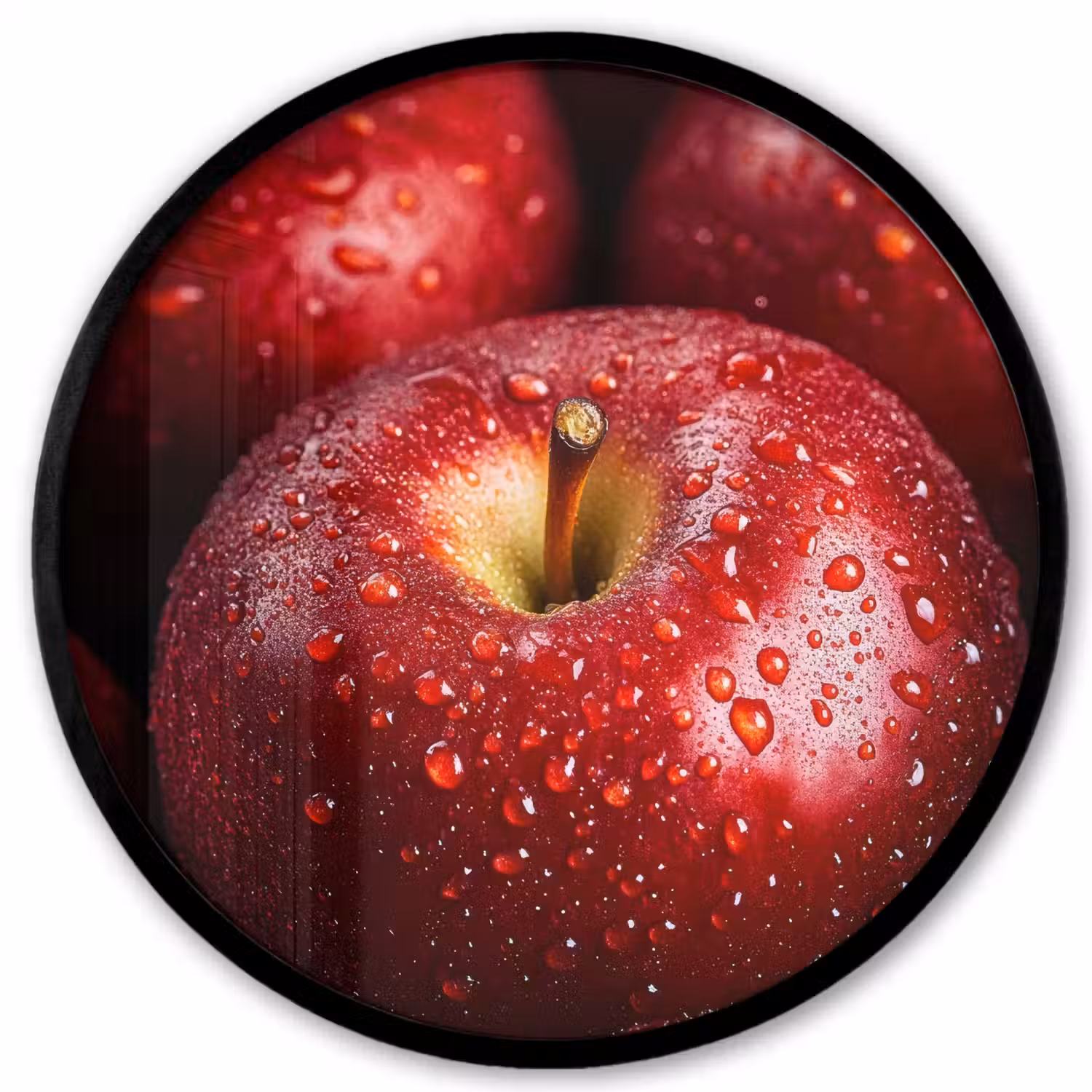 Rood - Appels - Fruit Fotolijst rond zonder passe partout klein -3d