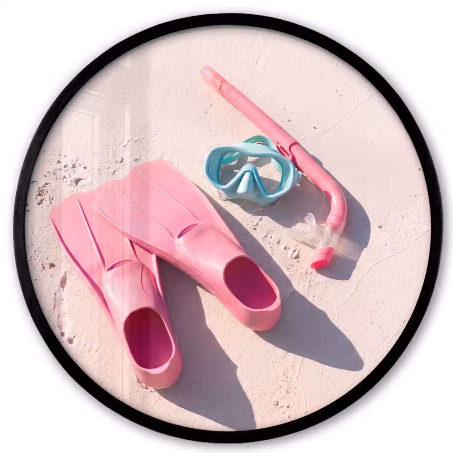 Snorkelset - Strand - Zomer - Roze Fotolijst rond zonder passe partout klein -3d