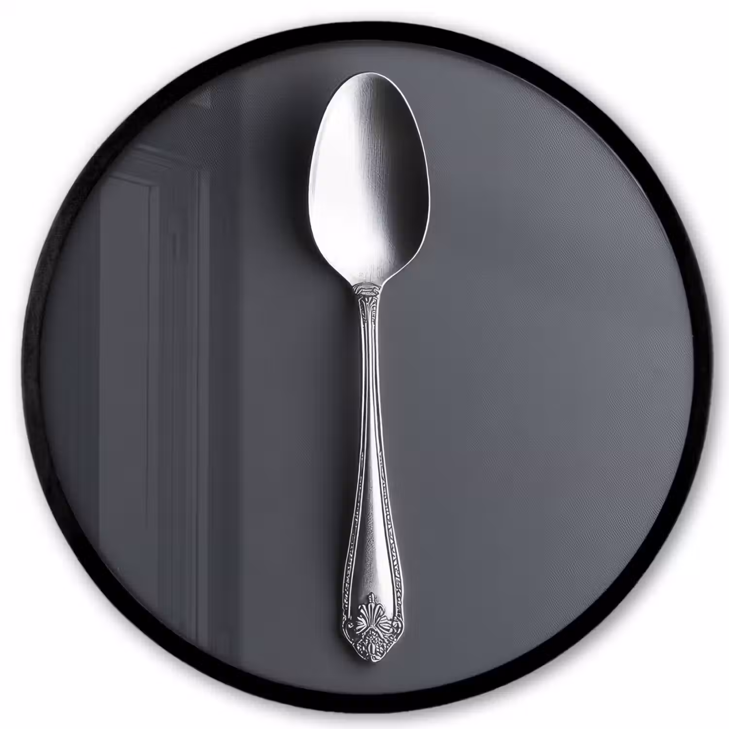 Zilver - Metaal - Lepel Fotolijst rond zonder passe partout klein -3d