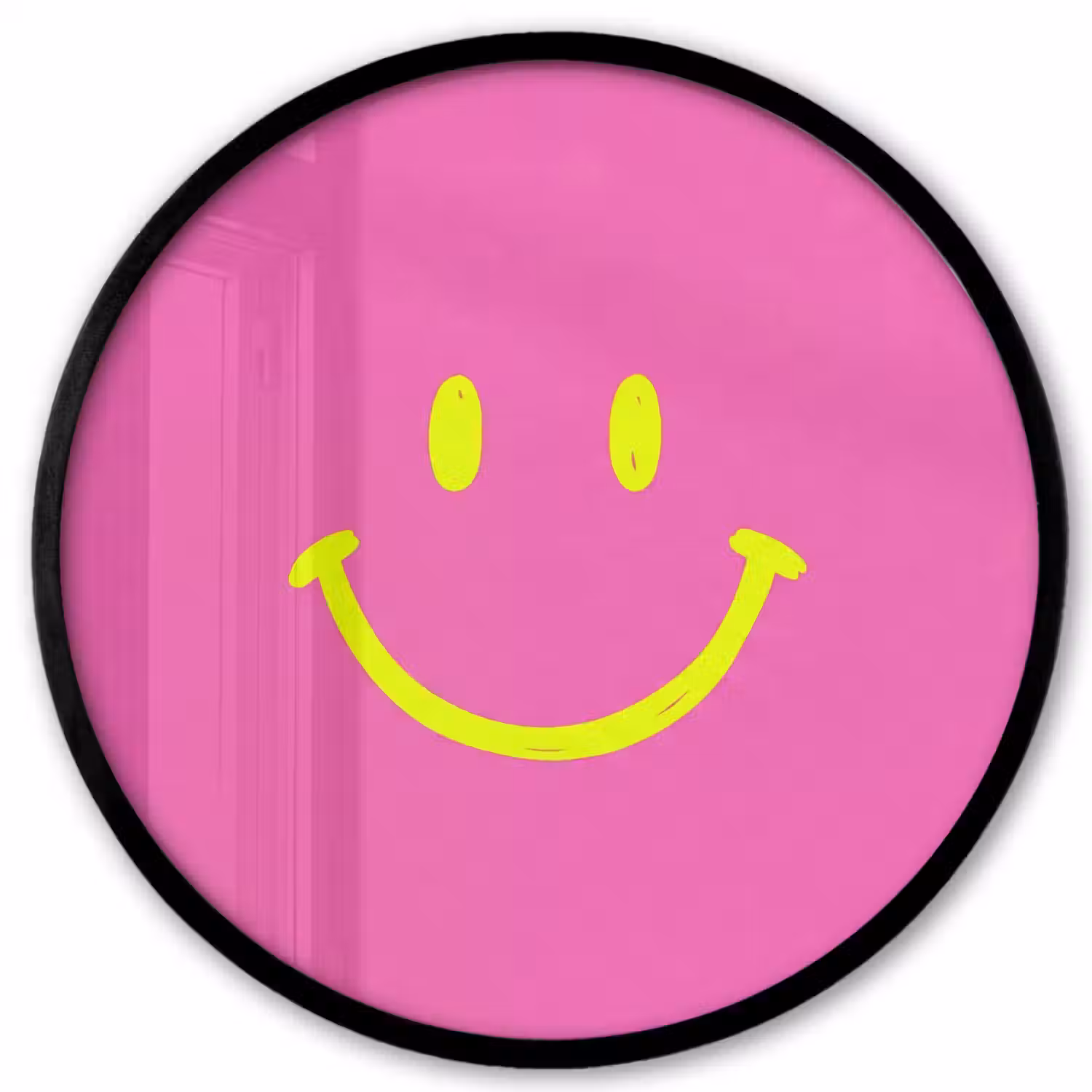 Smiley - Vrolijk - Roze Fotolijst rond zonder passe partout klein -3d