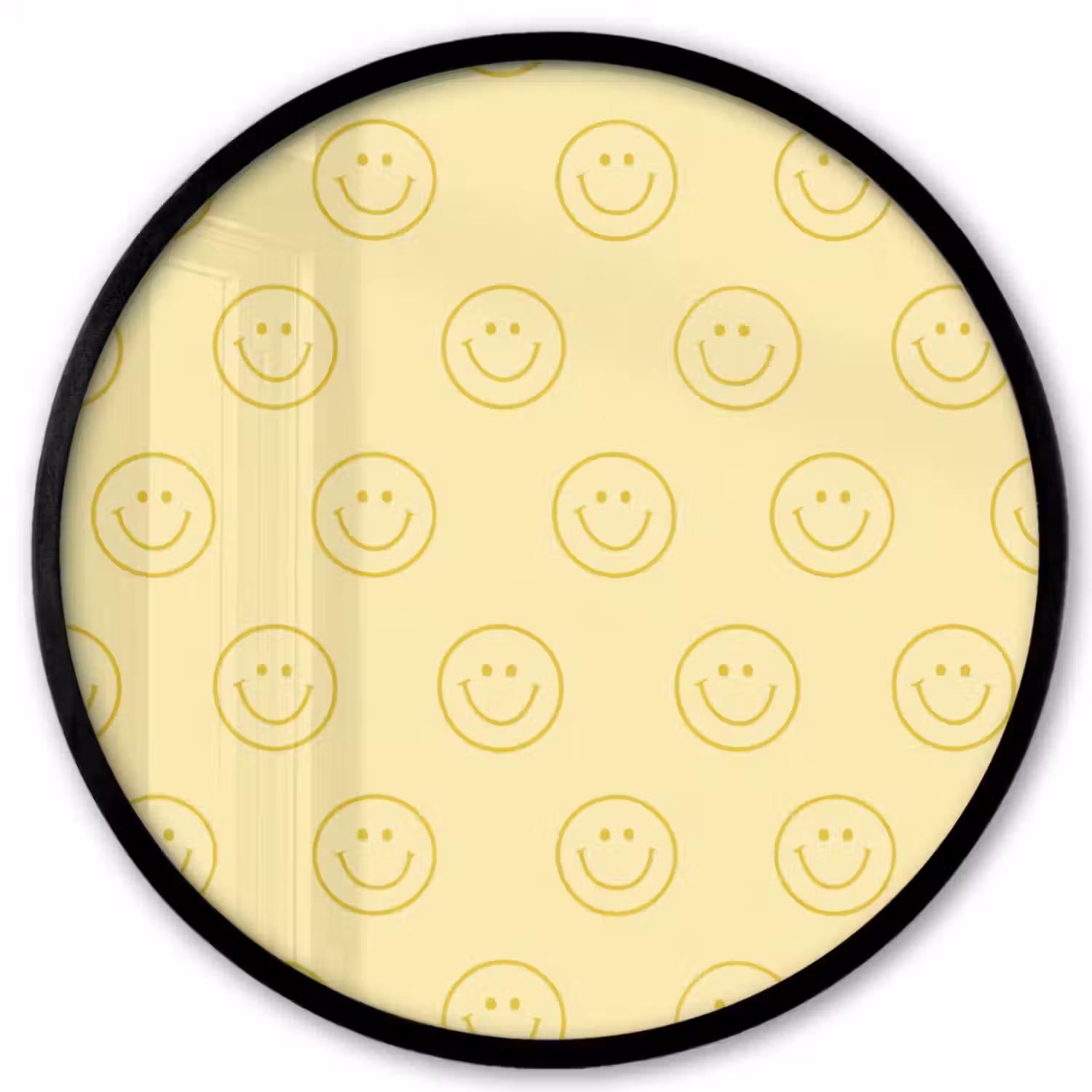 Smileys - Patroon - Retro - Zachtgeel Fotolijst rond zonder passe partout klein 856 -3d